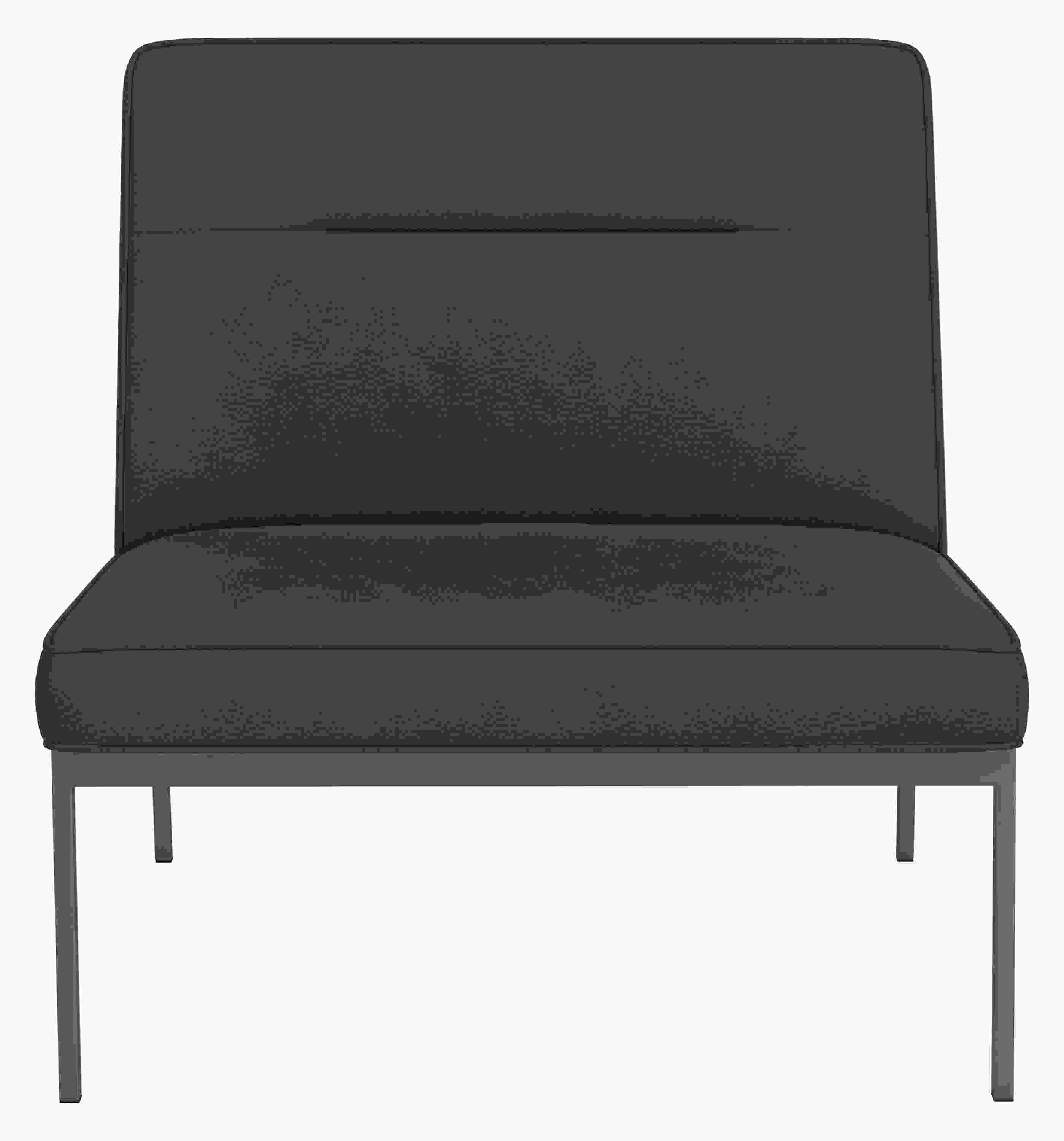 Front view of Lisbon Chair in Laino Black Leather.