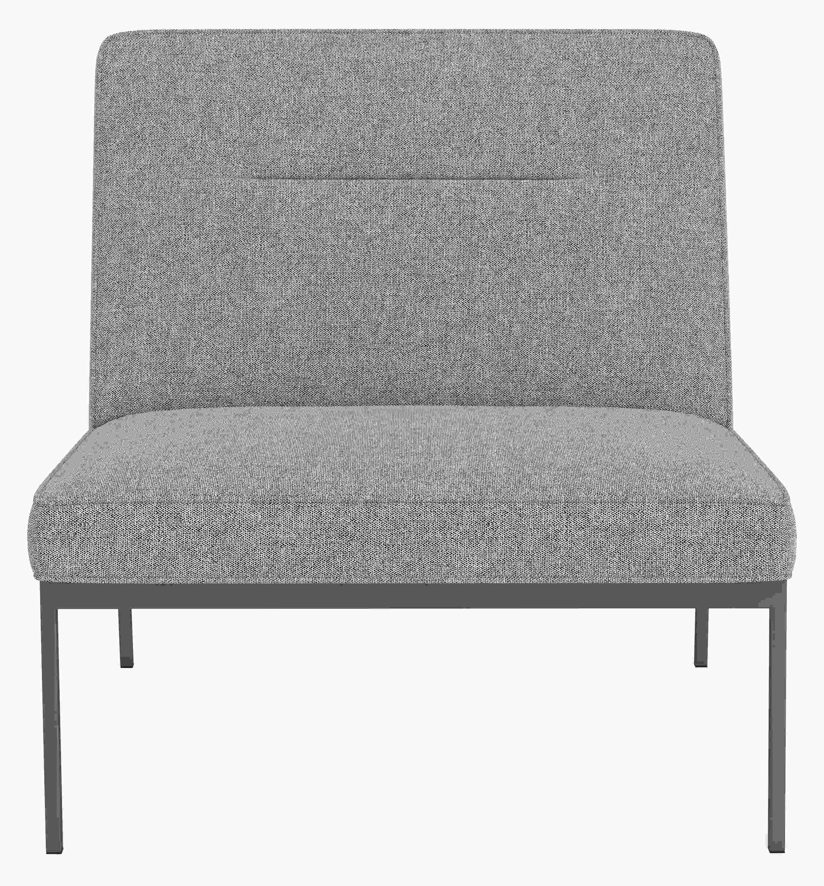 Front view of Lisbon Chair in Tepic Cement Fabric.