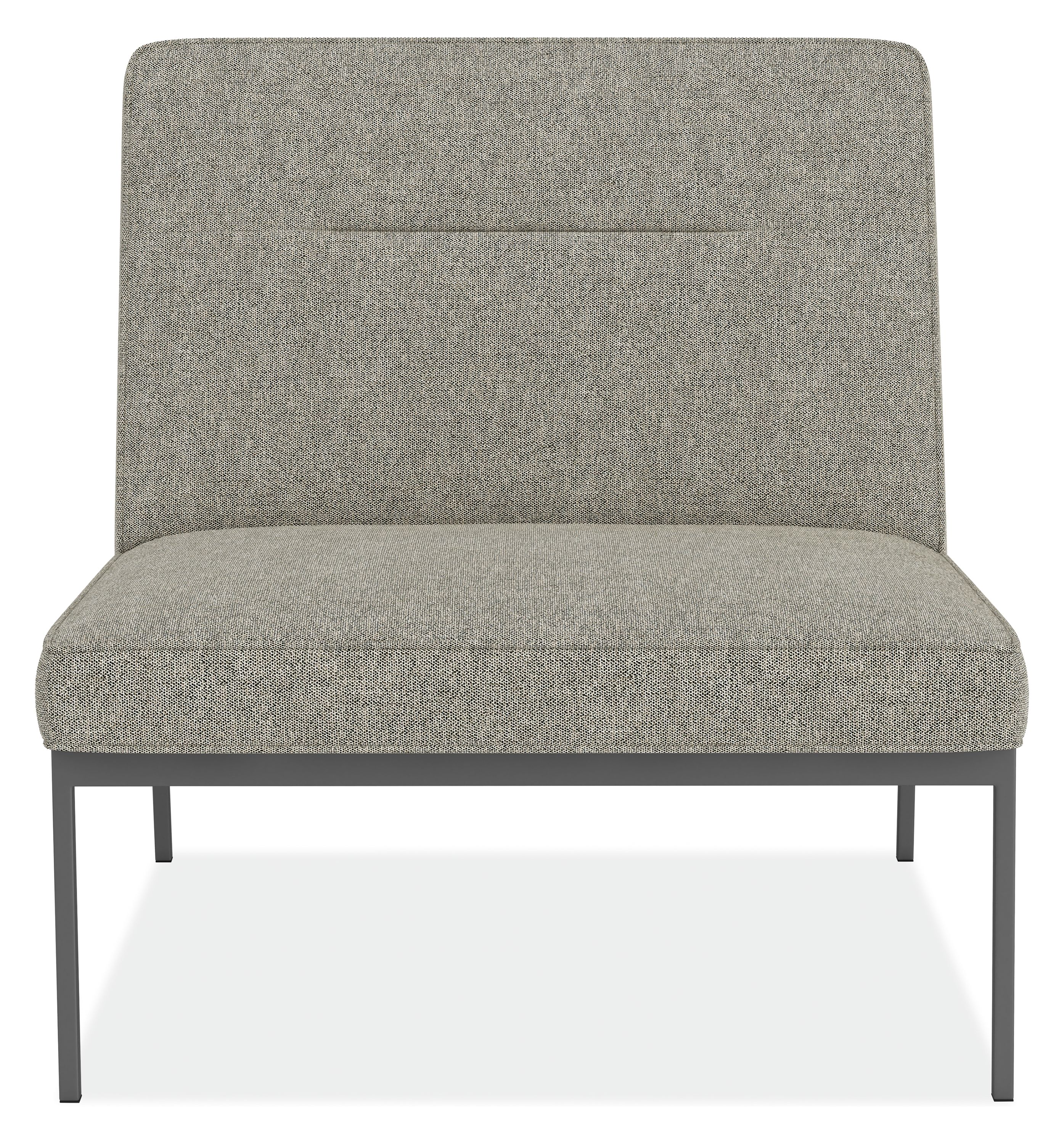 Front view of Lisbon Chair in Tepic Cement Fabric.