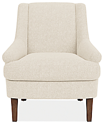 front view of Louise Chair in Tepic Ivory and Mocha.