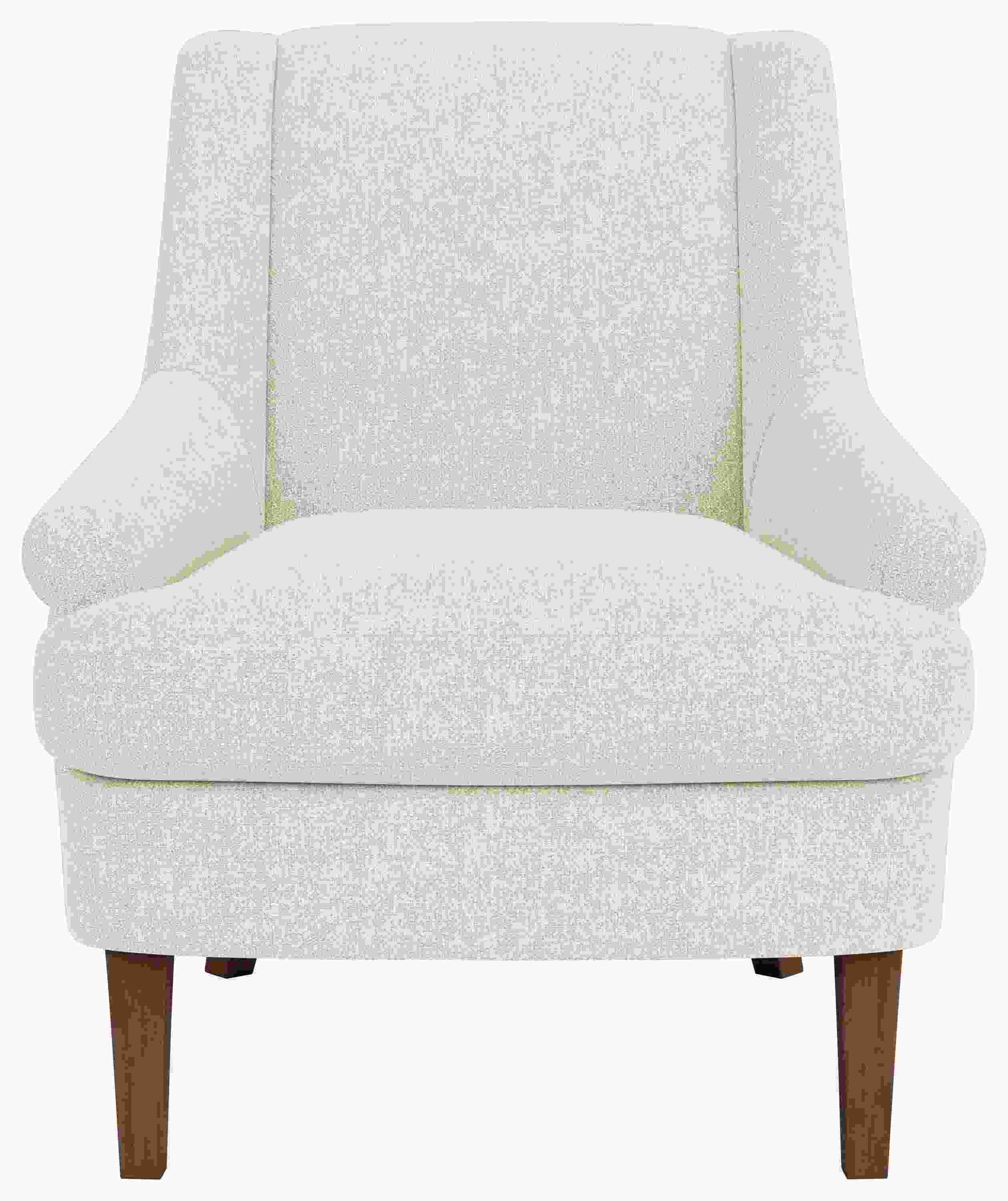 front view of Louise Chair in Tepic Ivory and Mocha.