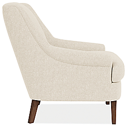 side view of Louise Chair in Tepic Ivory and Mocha.