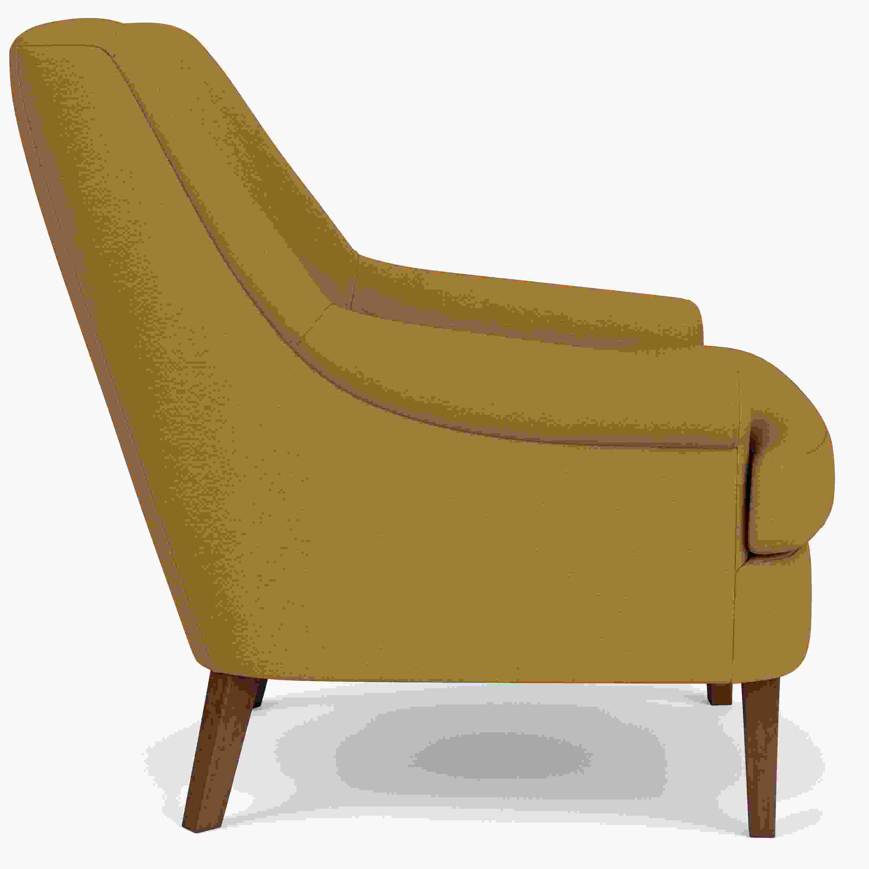 side view of Louise Chair in Urbino Camel.