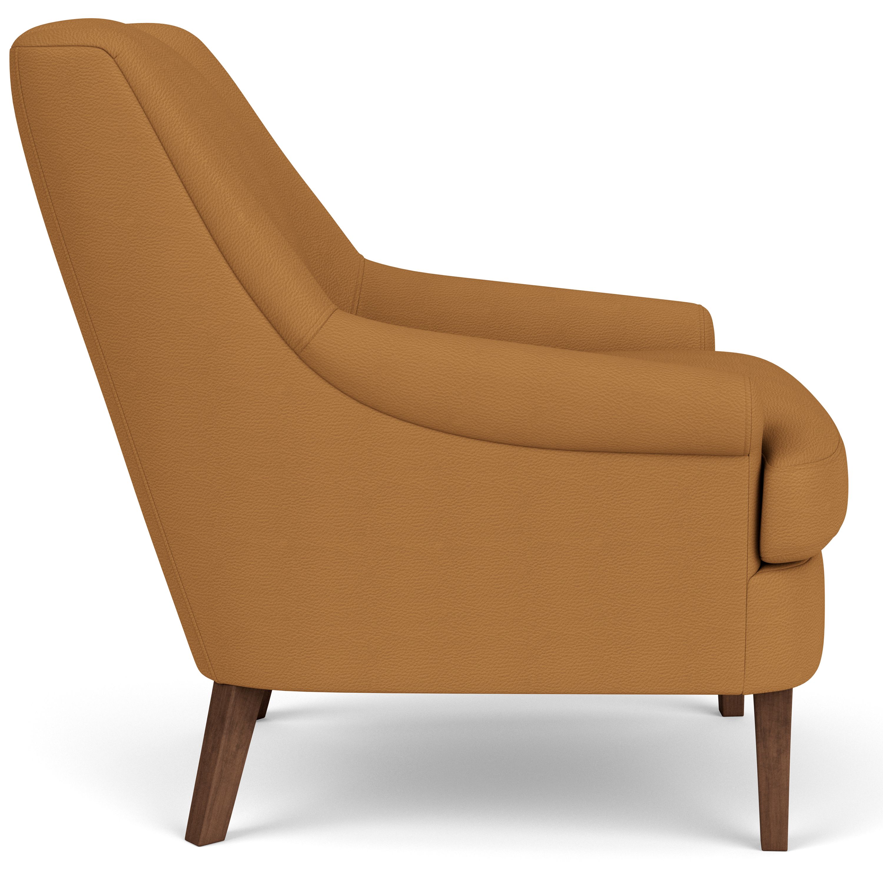 side view of Louise Chair in Urbino Camel.