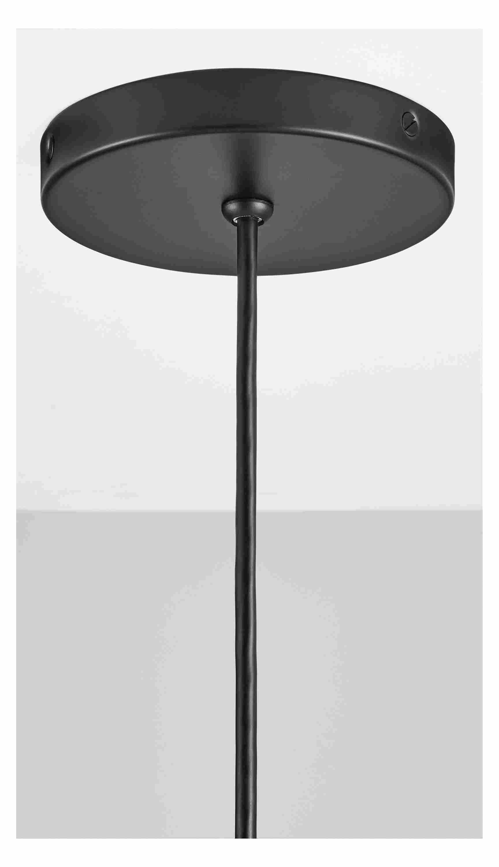 Detail of Luisa pendant ceiling plate in Black.