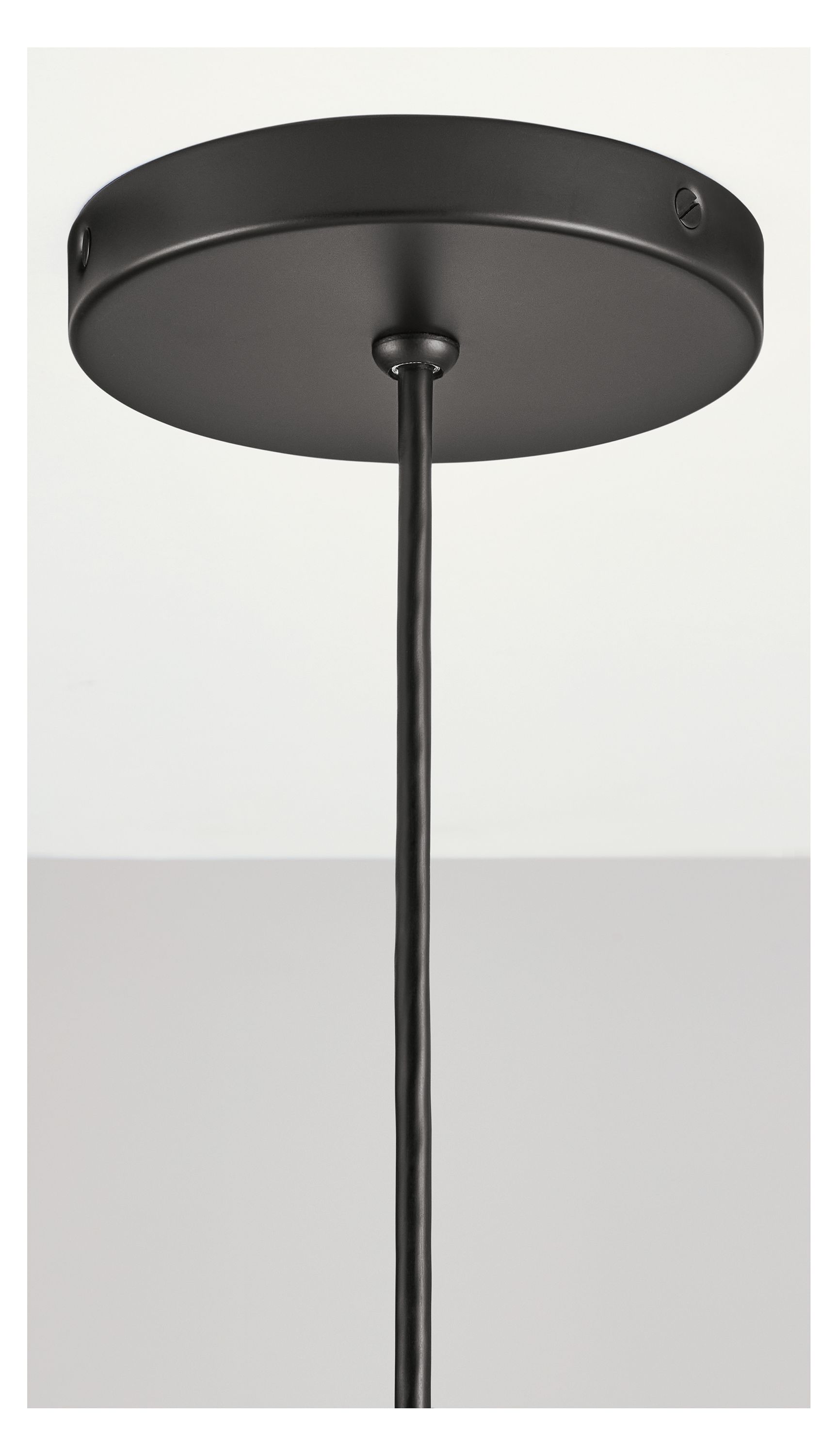 Detail of Luisa pendant ceiling plate in Black.