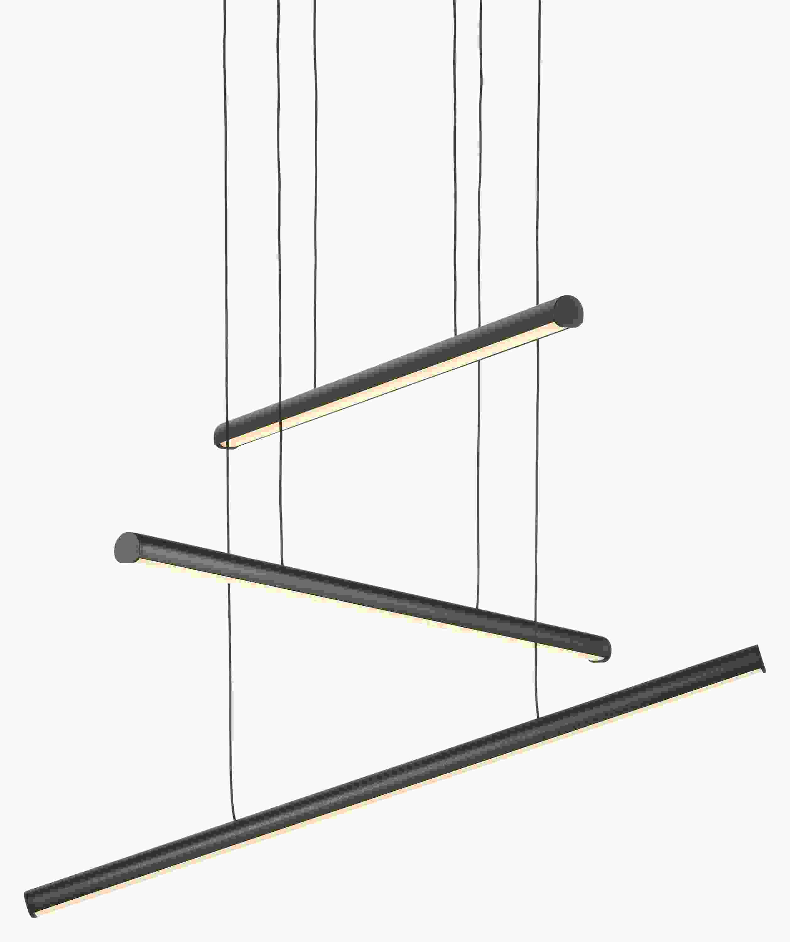 Lumi 3-element chandelier in black.