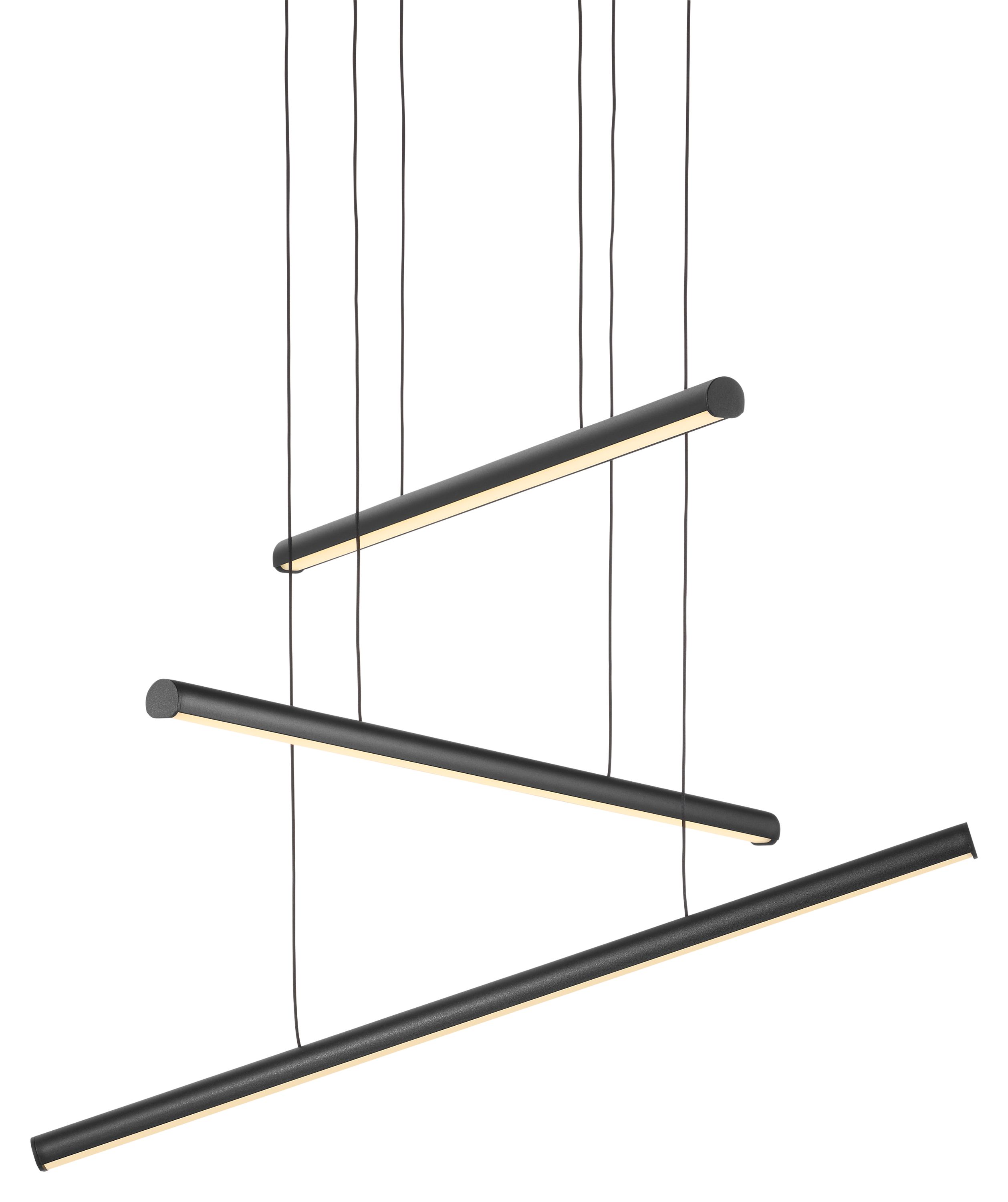 Lumi 3-element chandelier in black.