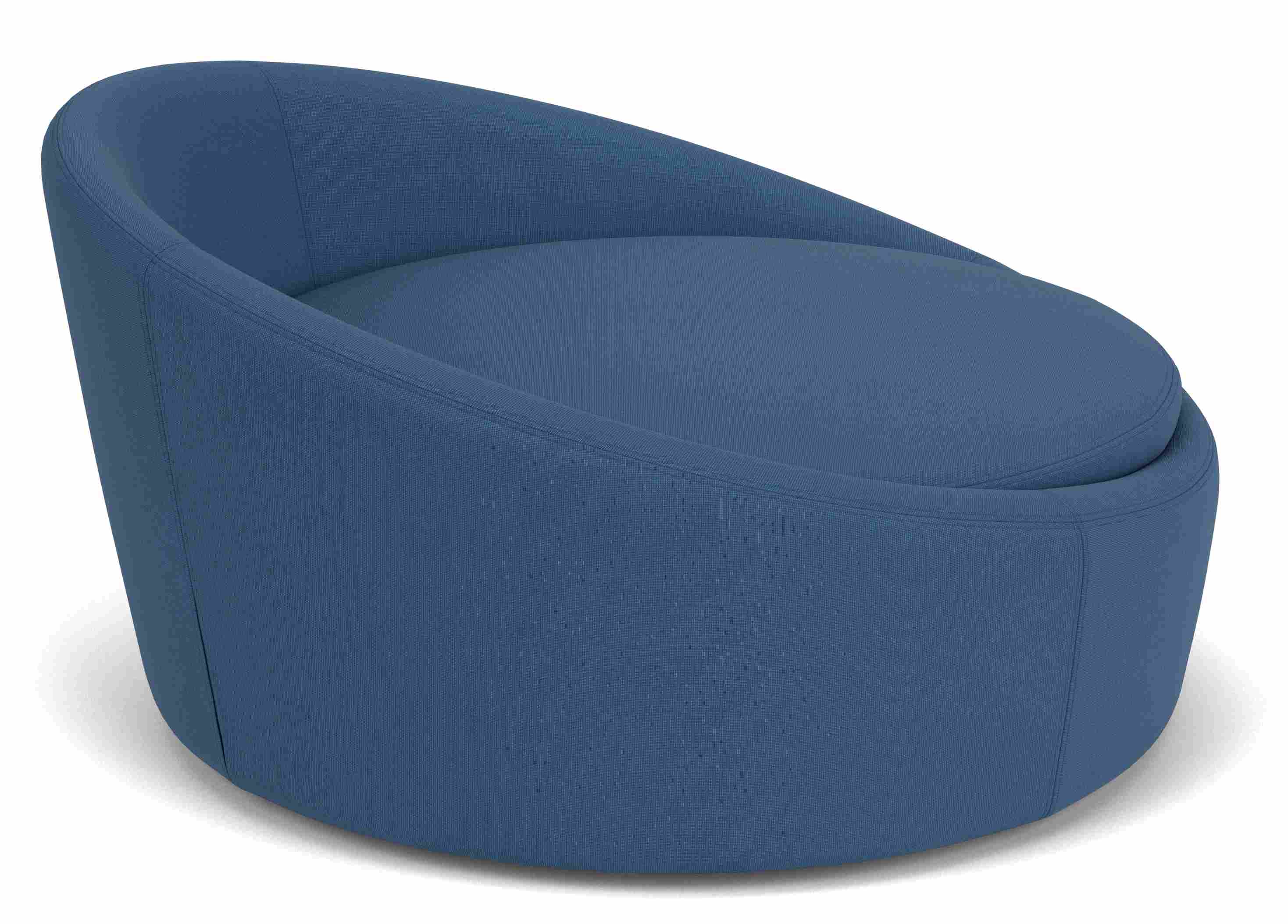Side view of Lunar 57 Swivel Chair in Niro navy fabric.