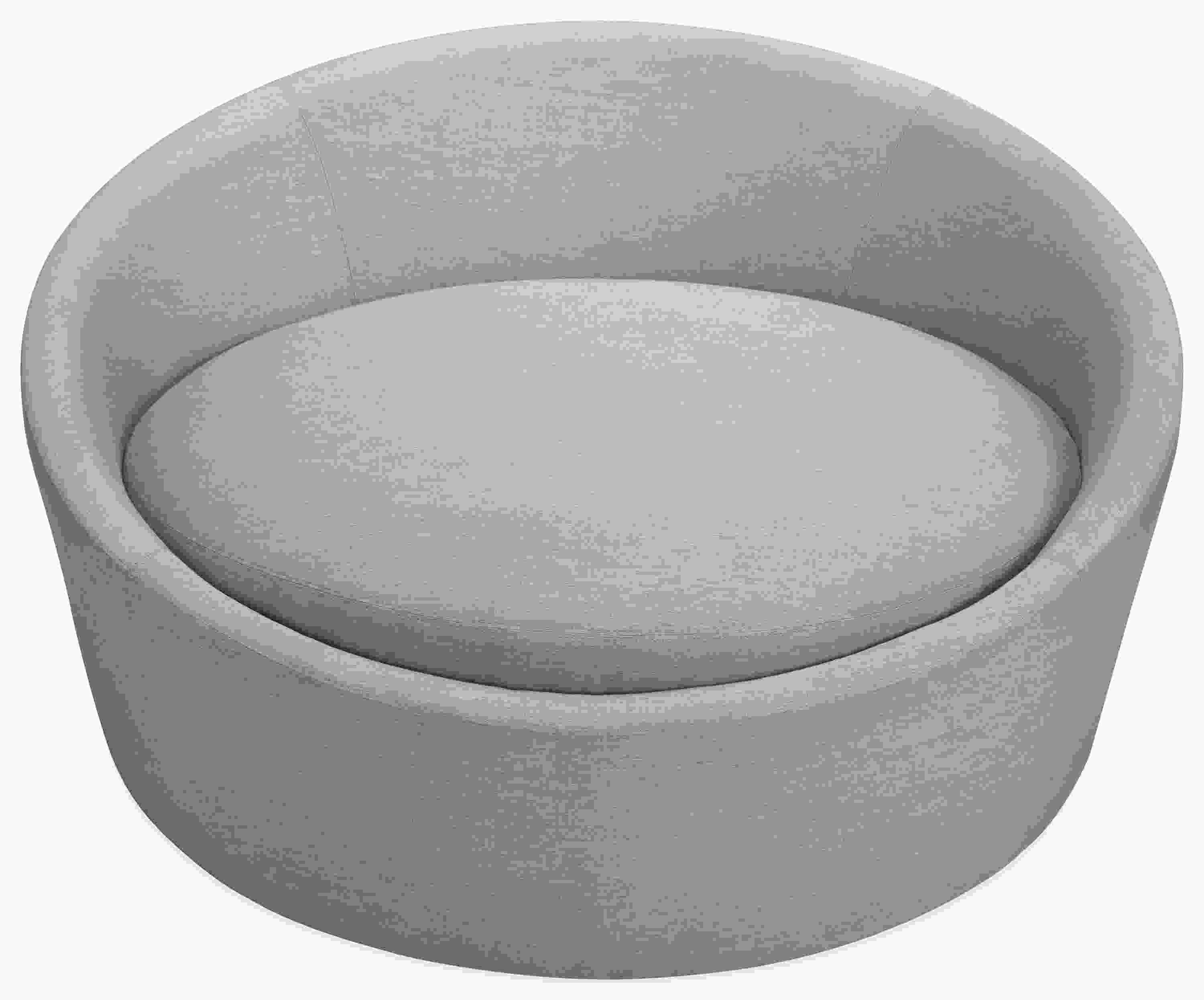 Front view of Lunar 57" Swivel Chair in Sunbrella Canvas Cement.