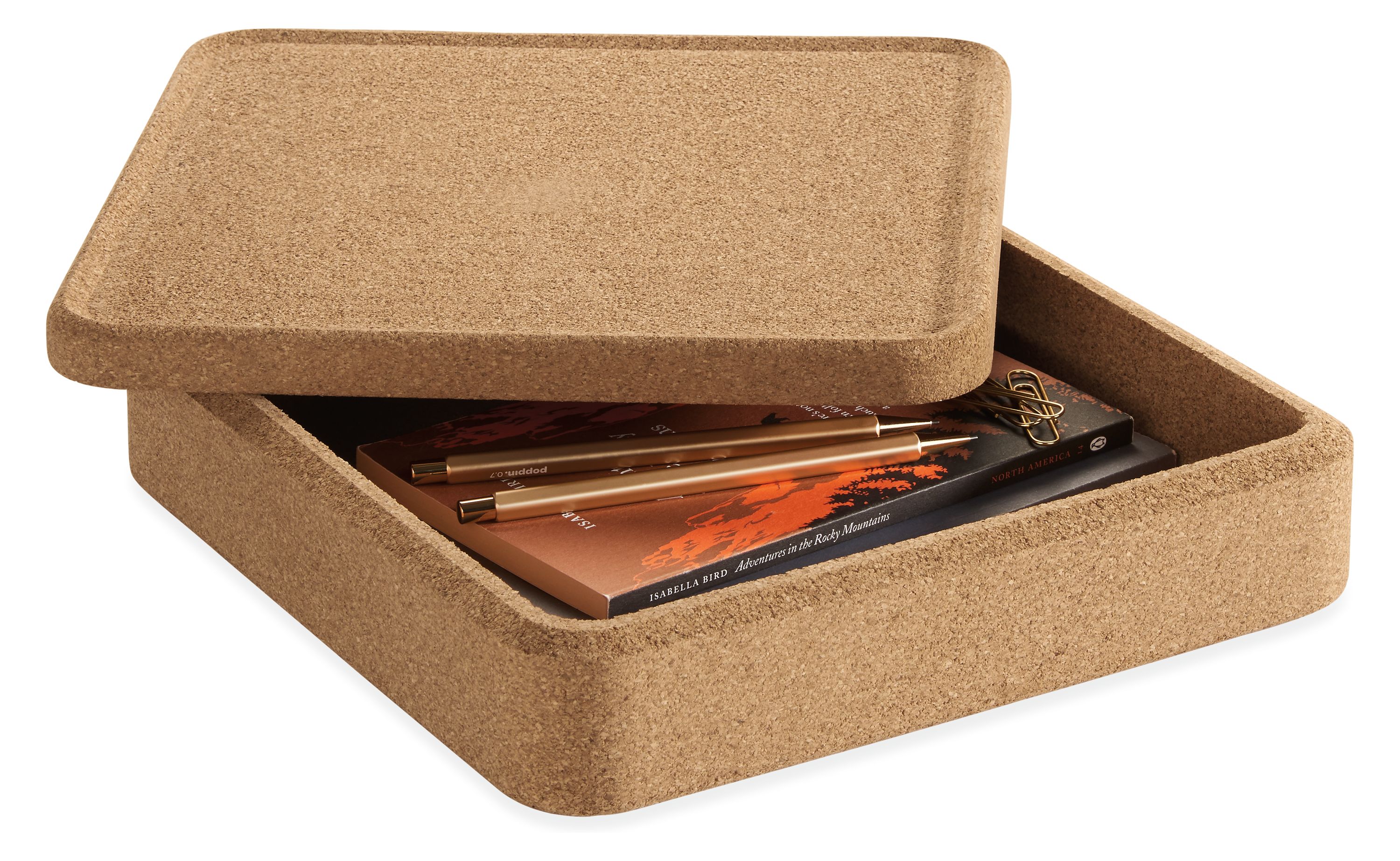 Detail of Lync 10-square Cork Storage Box.
