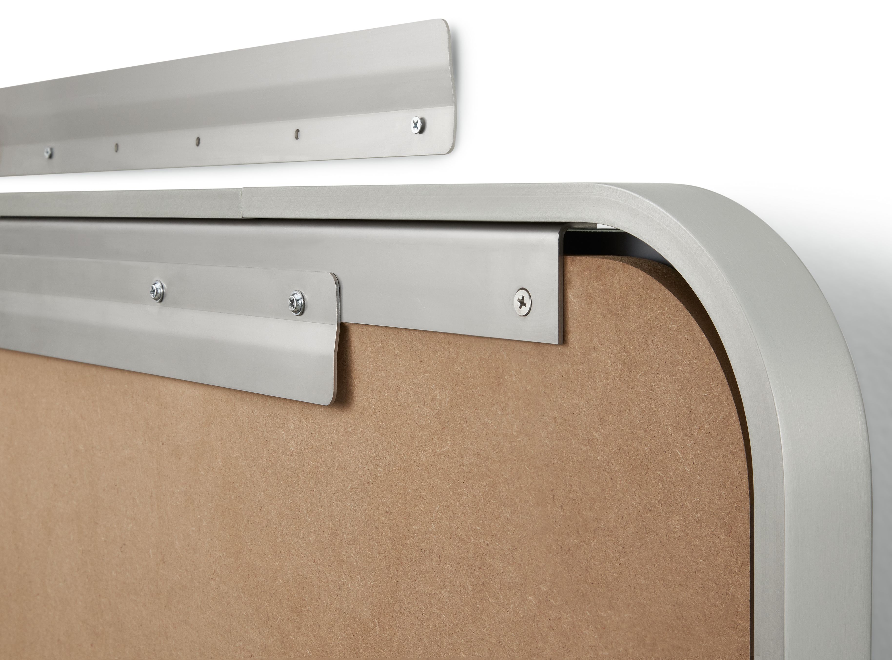 Detail of back of Lyndale wall mirror showing attachment bracket.