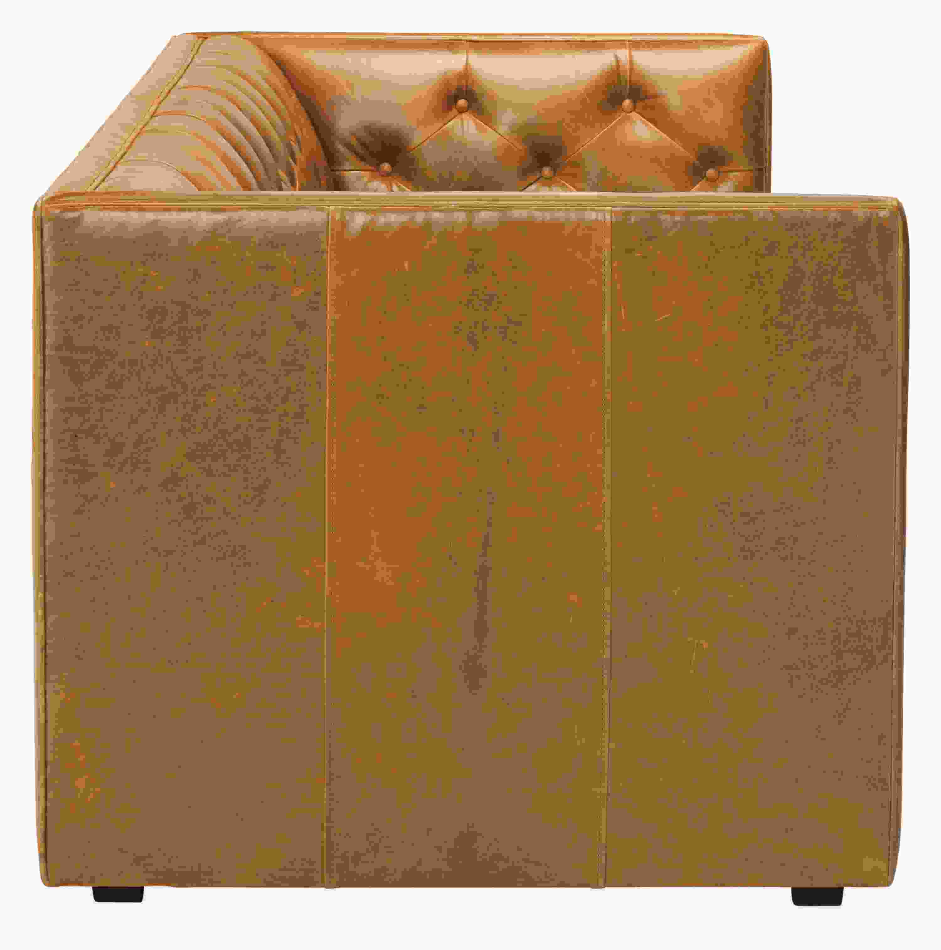 Side view of Macalester 100 Sofa in Portofino Cognac.