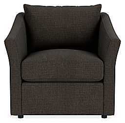 Front view of Maeve Chair in Mori Charcoal.
