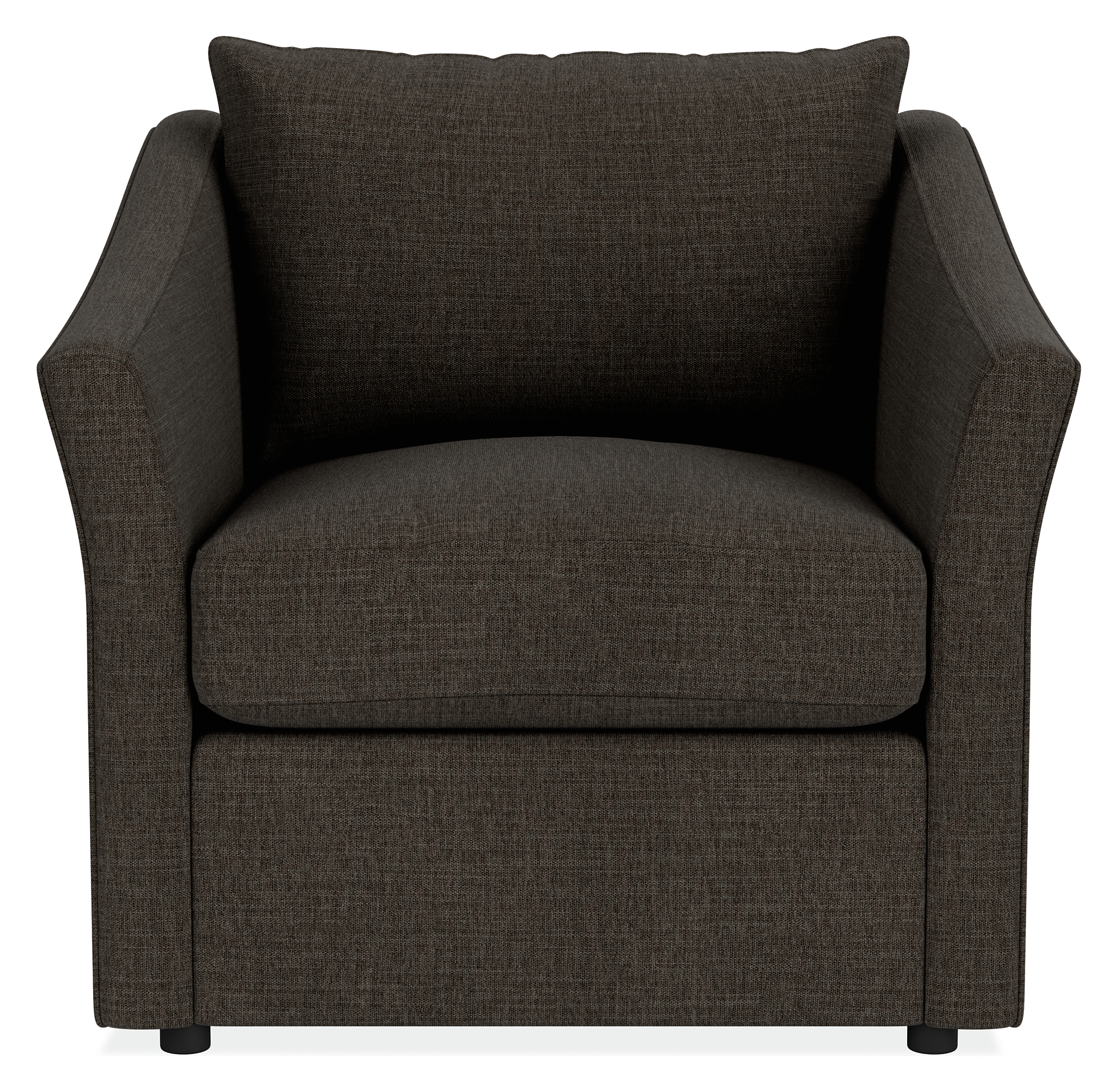 Front view of Maeve Chair in Mori Charcoal.
