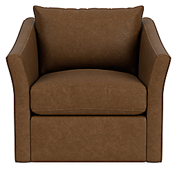 Front view of Maeve Swivel Chair in Palermo Bourbon.