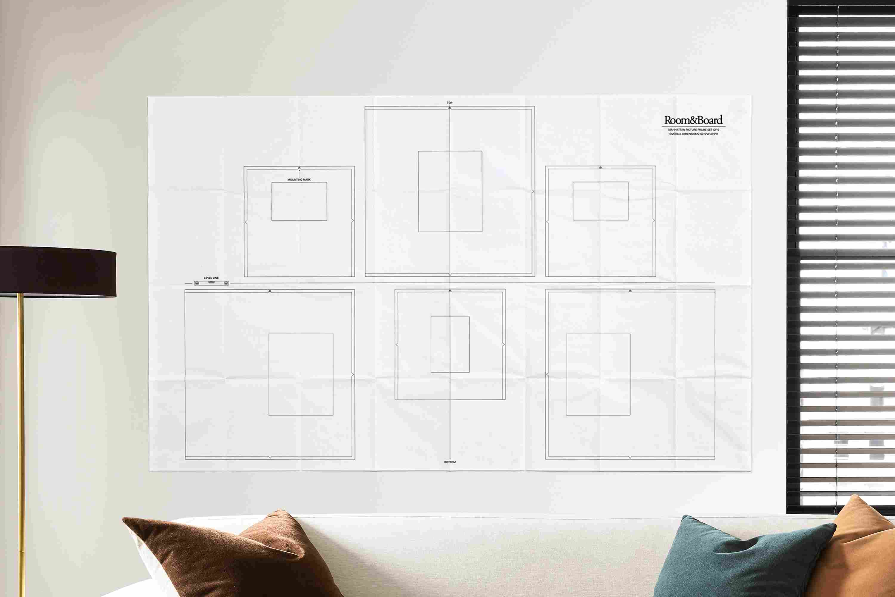 Manhattan frame wall paper template for set of 6.