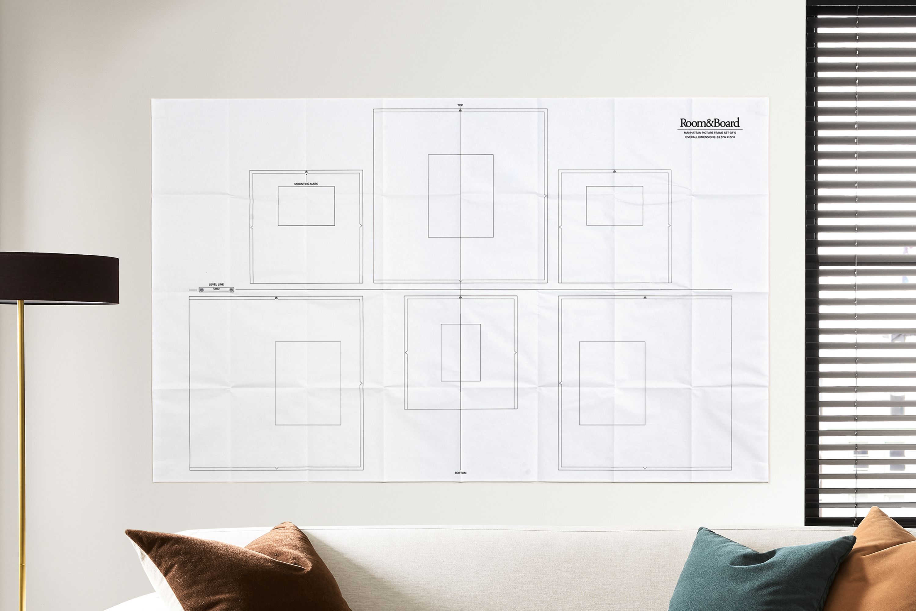 Manhattan frame wall paper template for set of 6.