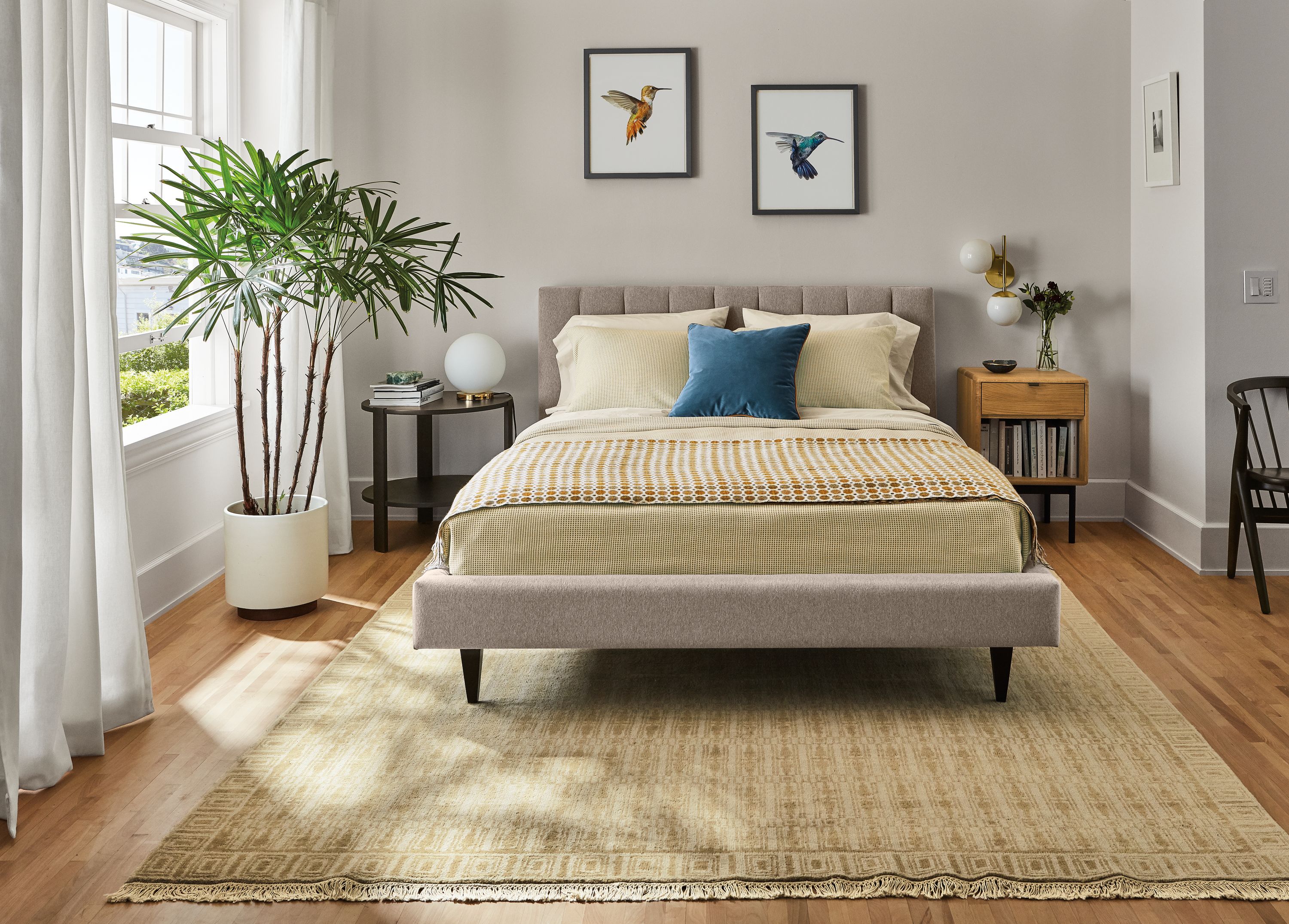 Room and board upholstered outlet bed