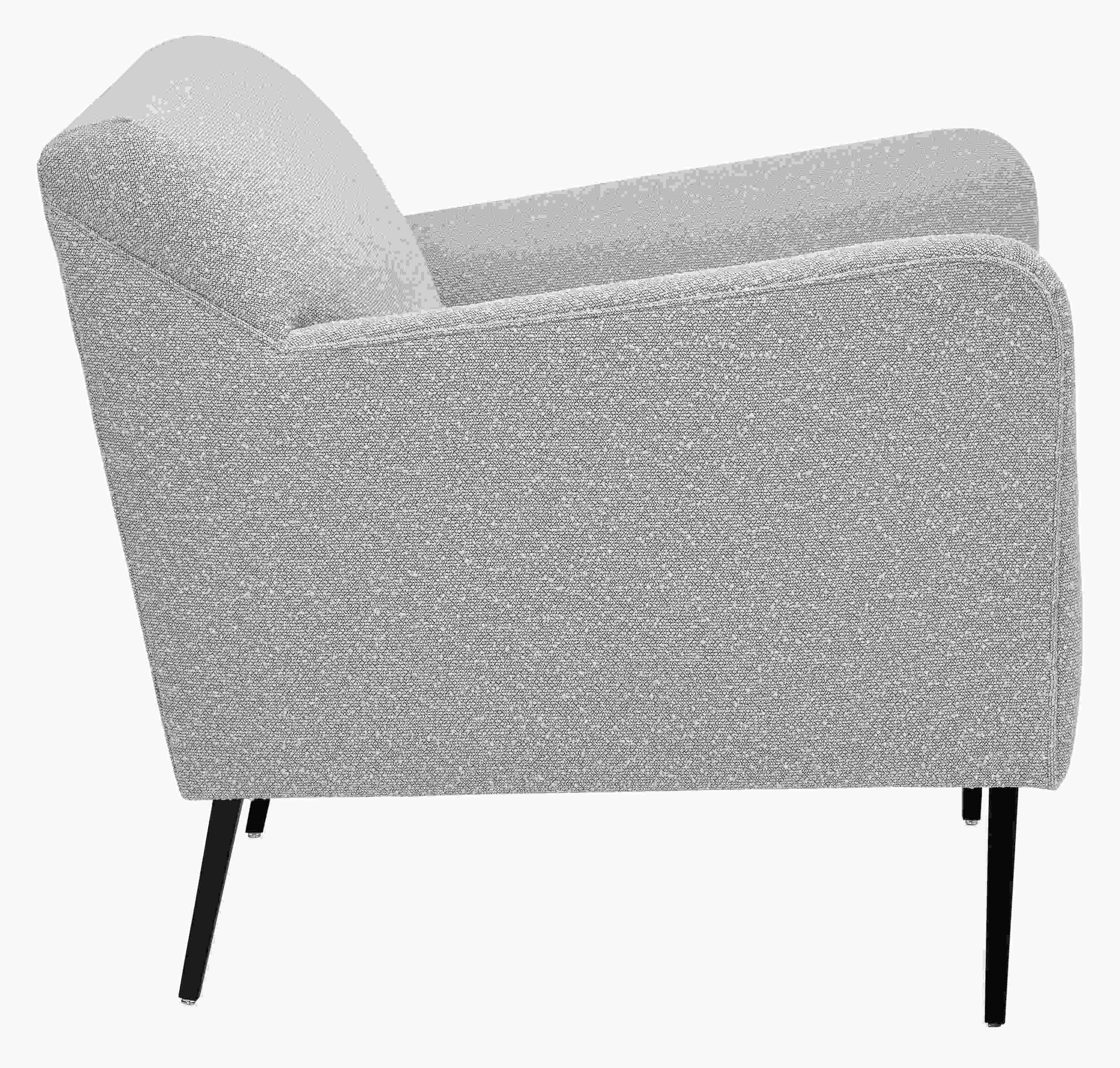 Side view of Matteo Chair in Declan Fabric.