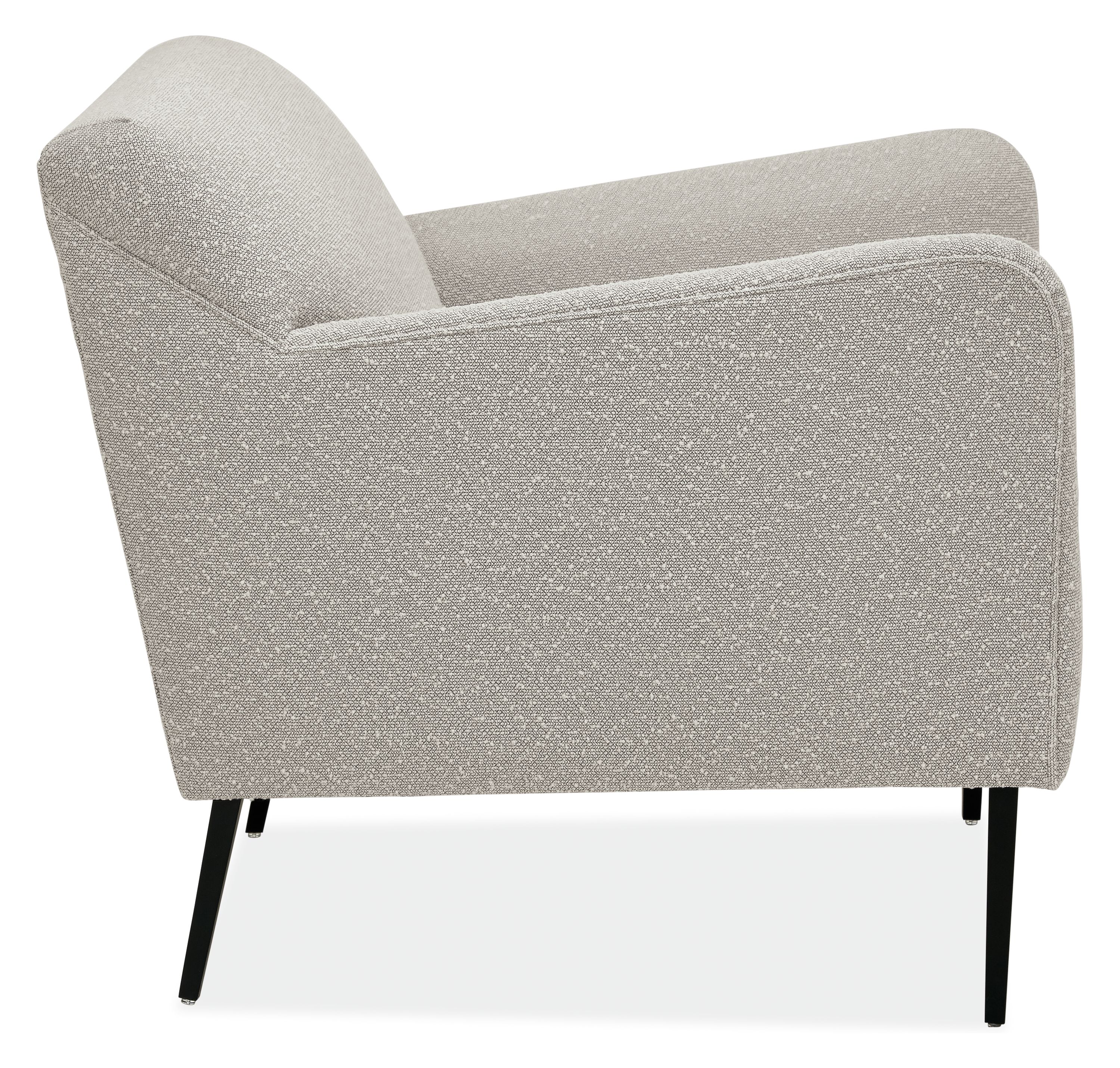 Side view of Matteo Chair in Declan Fabric.