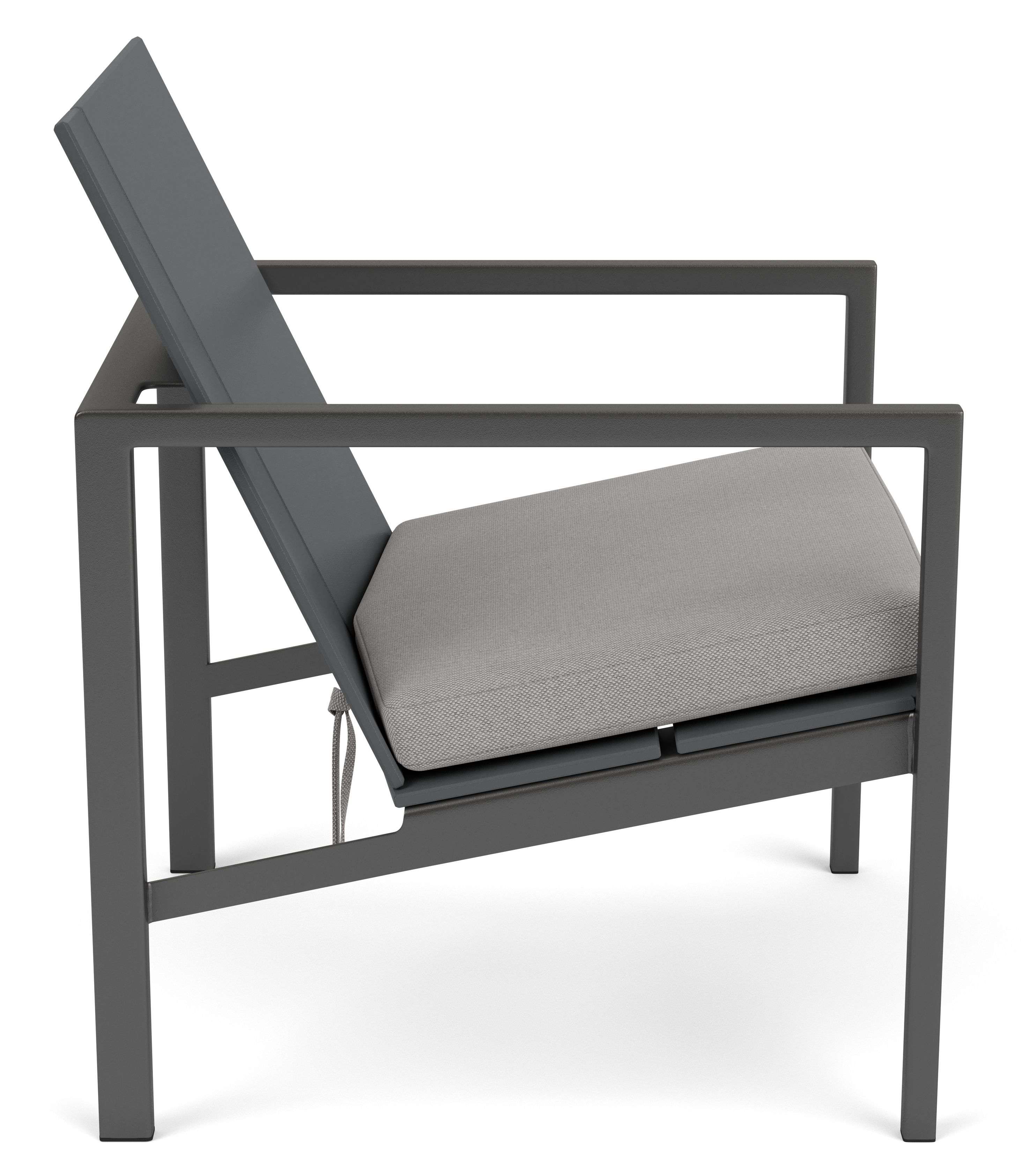 Side view of Mattix Lounge Chair with a Graphite frame.