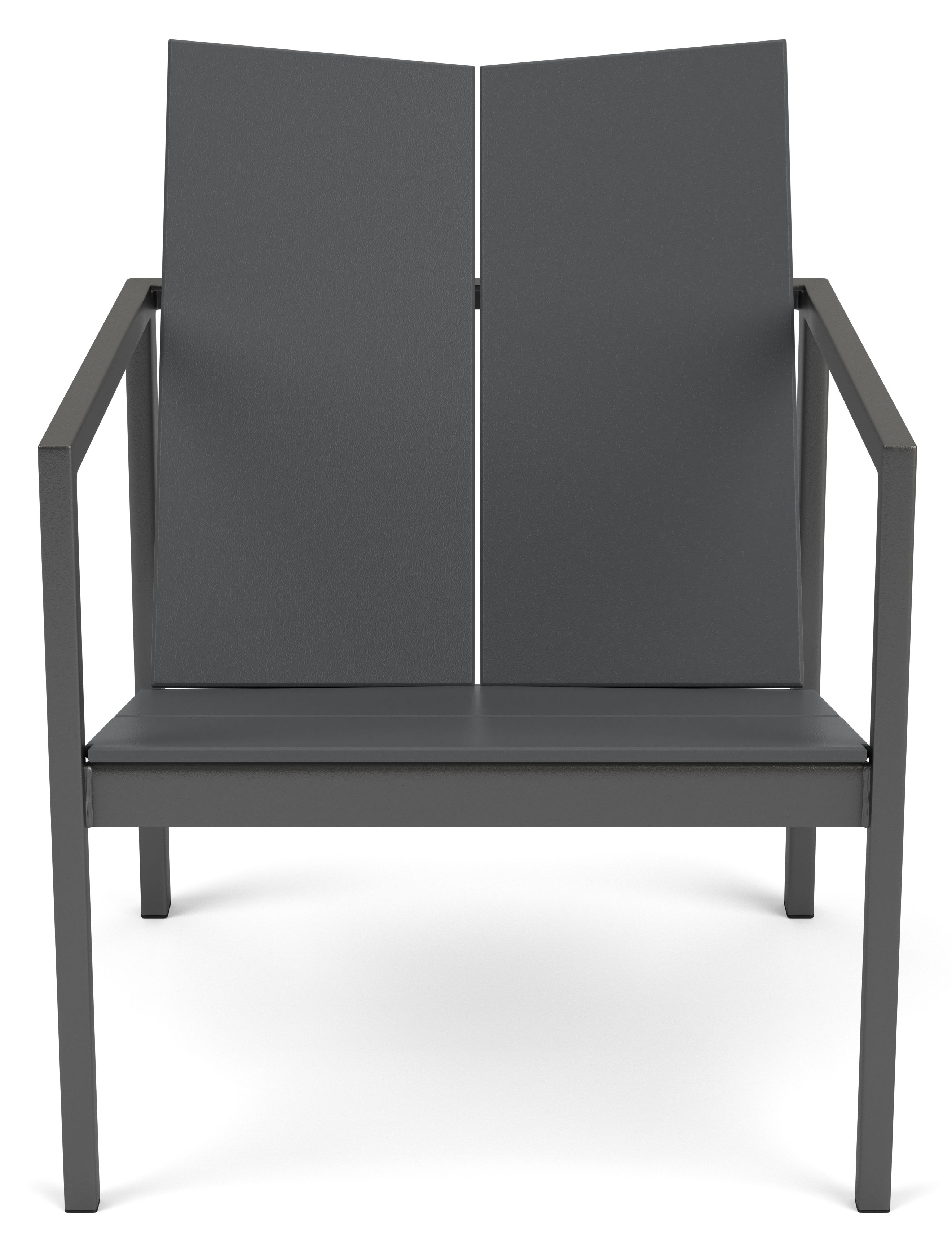 Front view of Mattix Lounge Chair in grey with graphite frame.