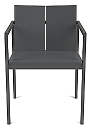 Front view of Mattix Arm Chair in Grey HDPE.