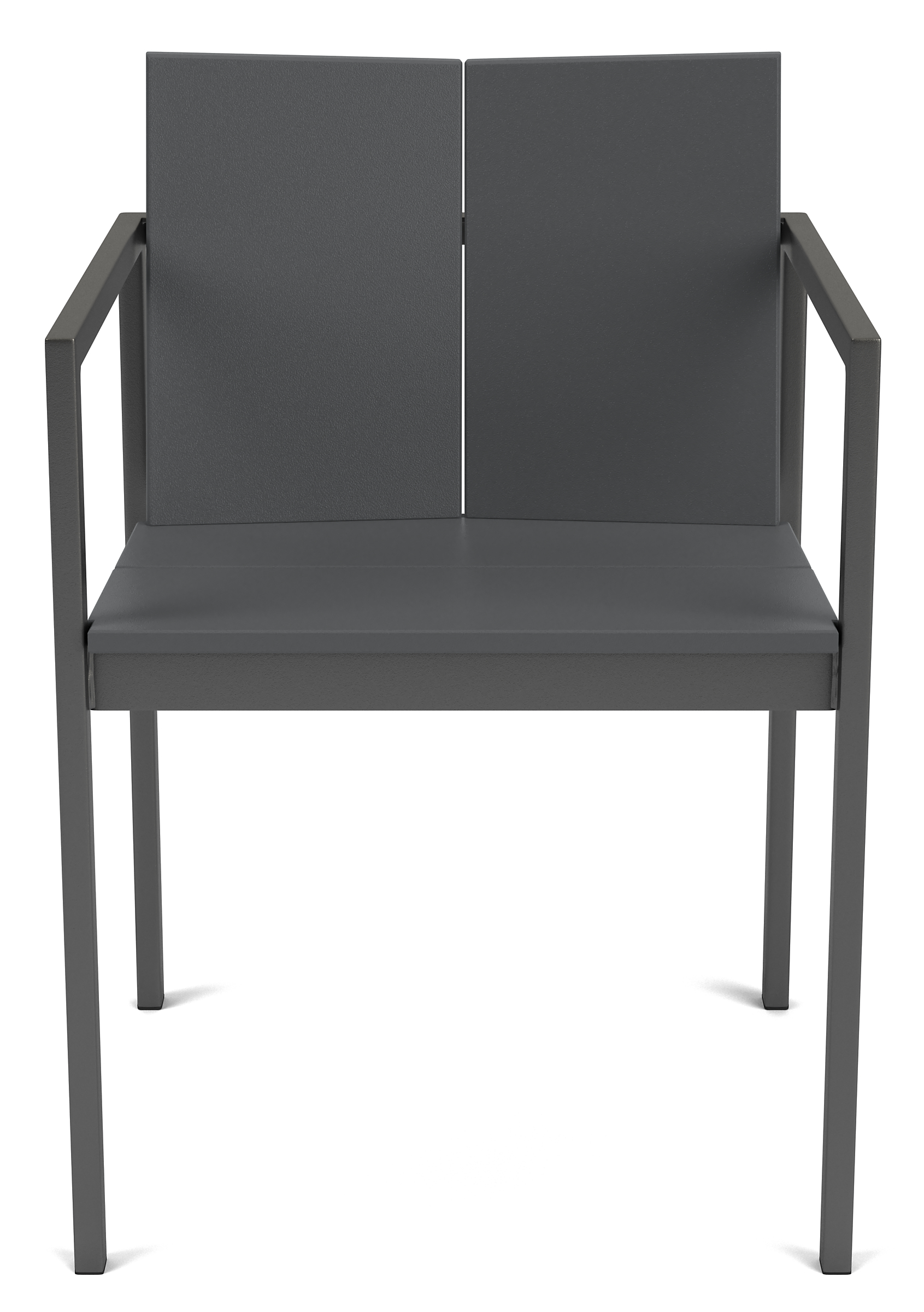 Front view of Mattix Arm Chair in Grey HDPE.