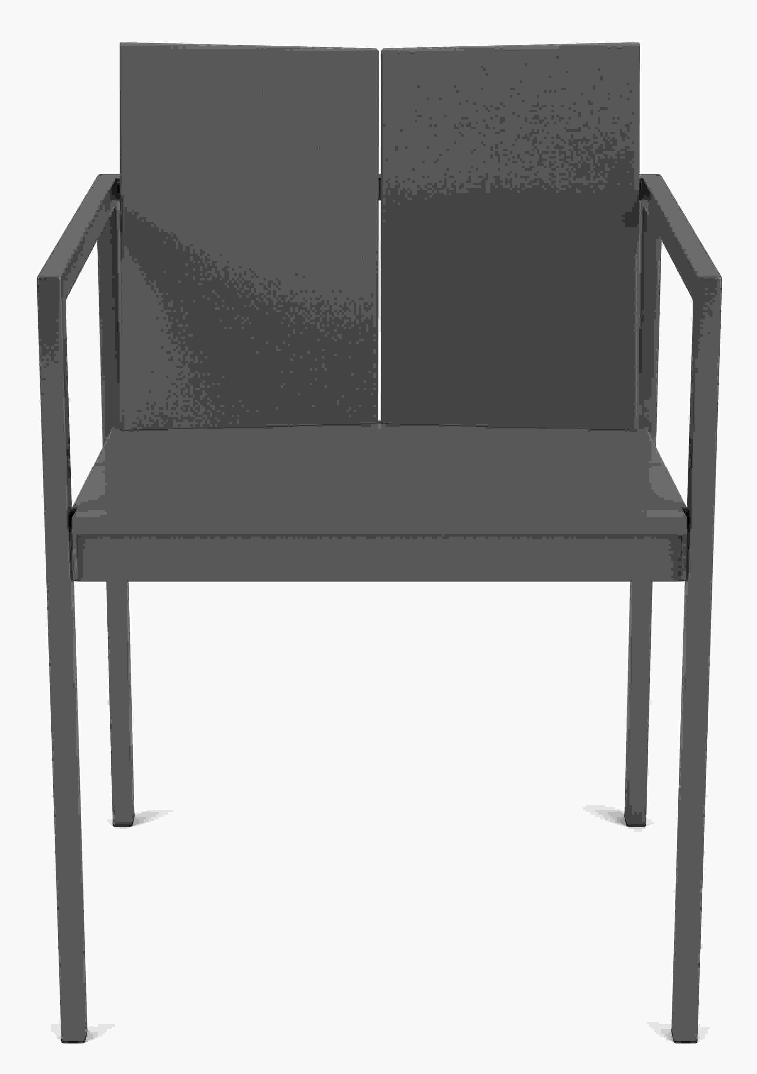 Front view of Mattix Arm Chair in Grey HDPE.