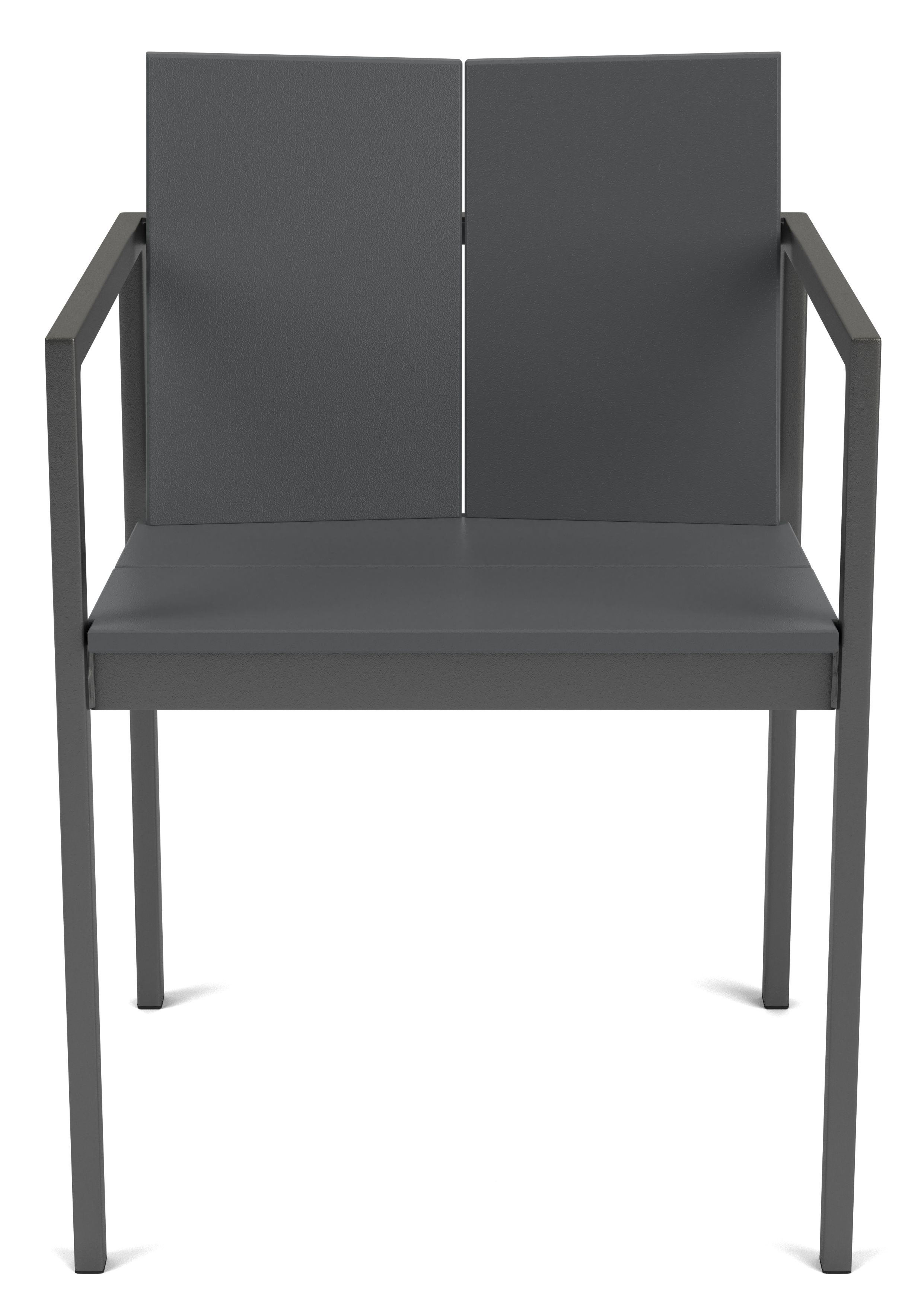 Front view of Mattix Arm Chair in Grey HDPE.