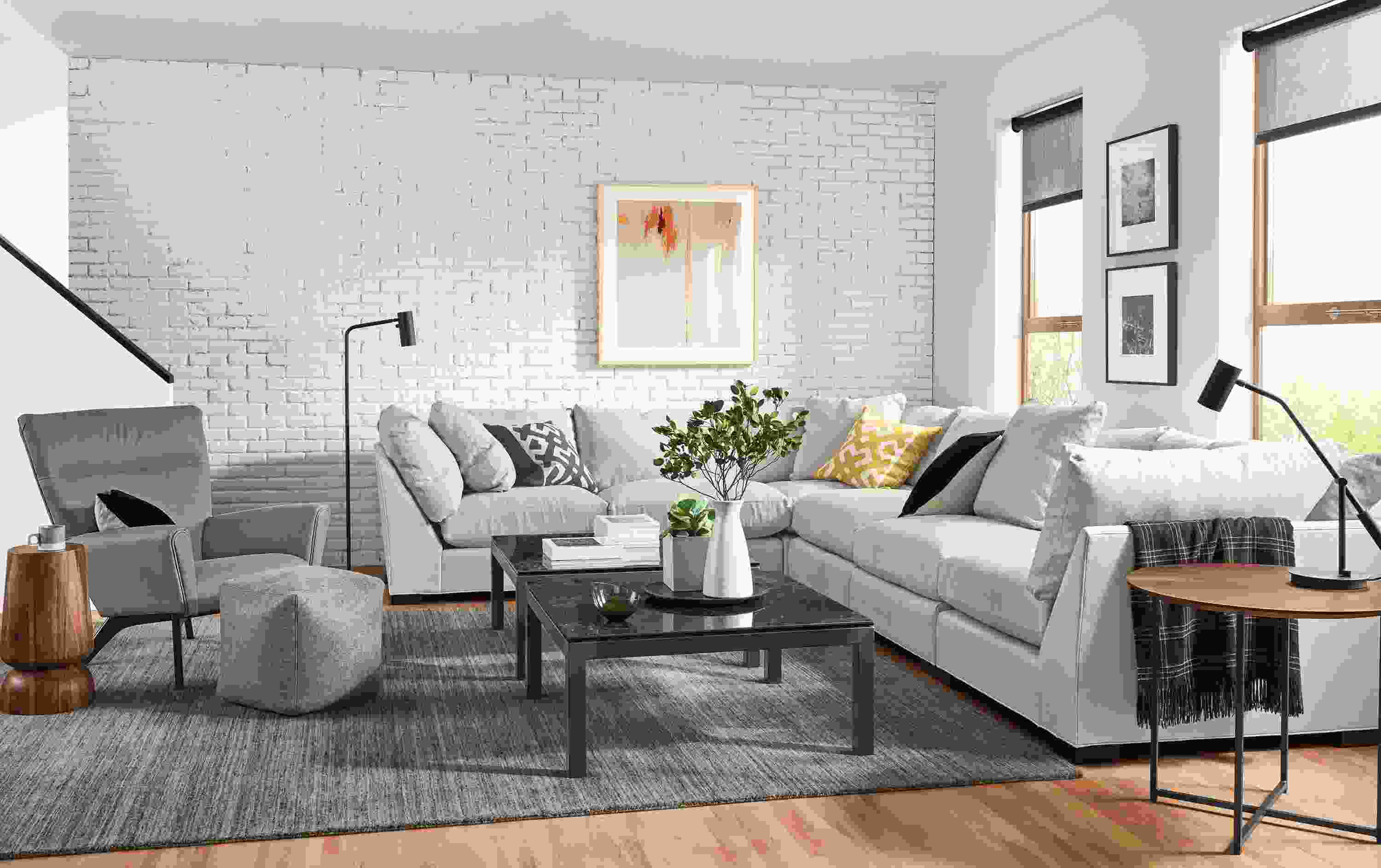 Detail of Mayer six-piece sectional.