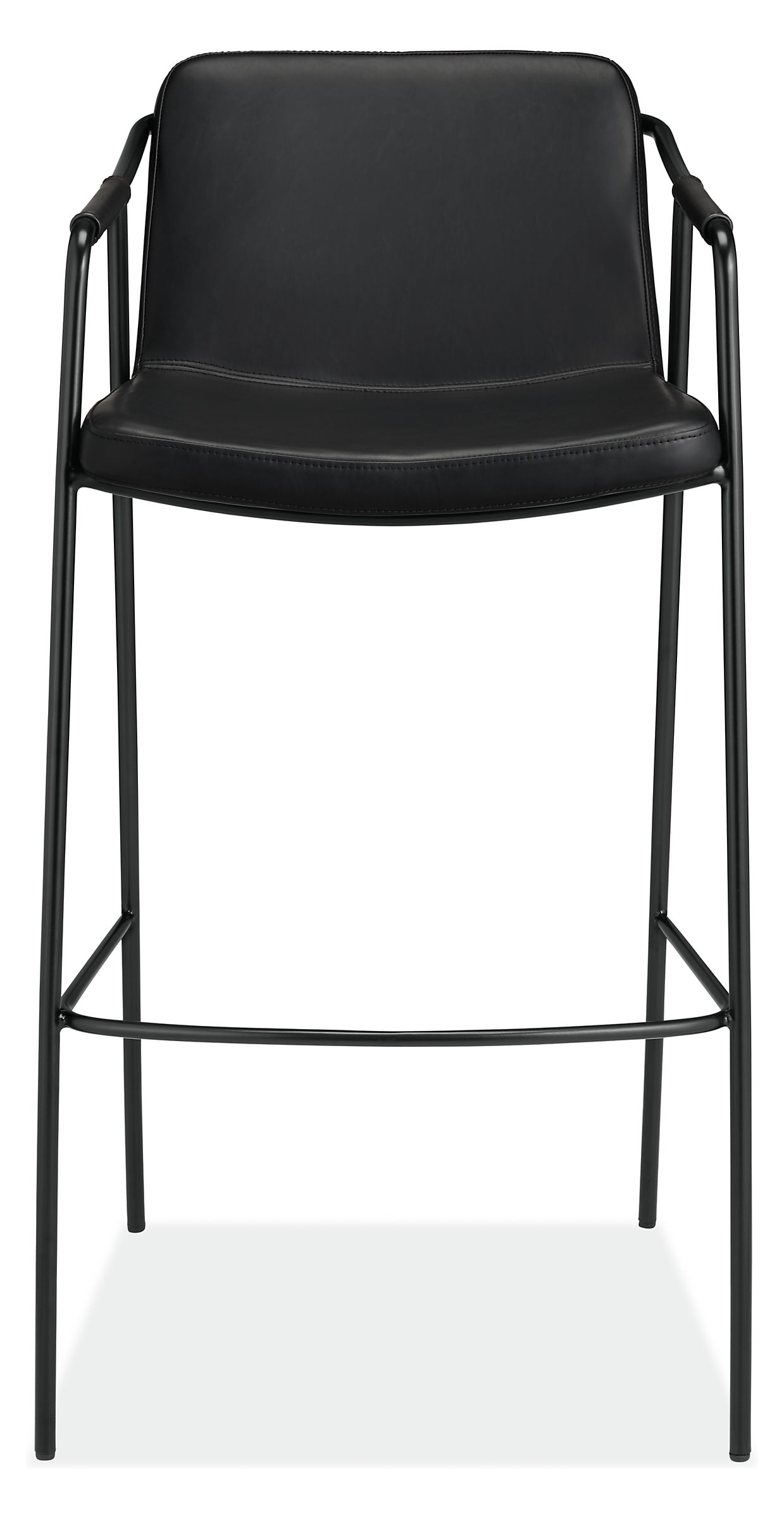 Front view of Mazie Bar Stool in Synthetic Leather Graphite.