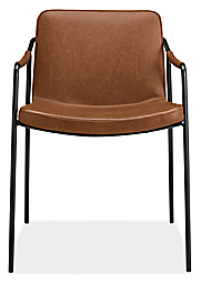 Front view of Mazie Chair in Synthetic Leather Brown.