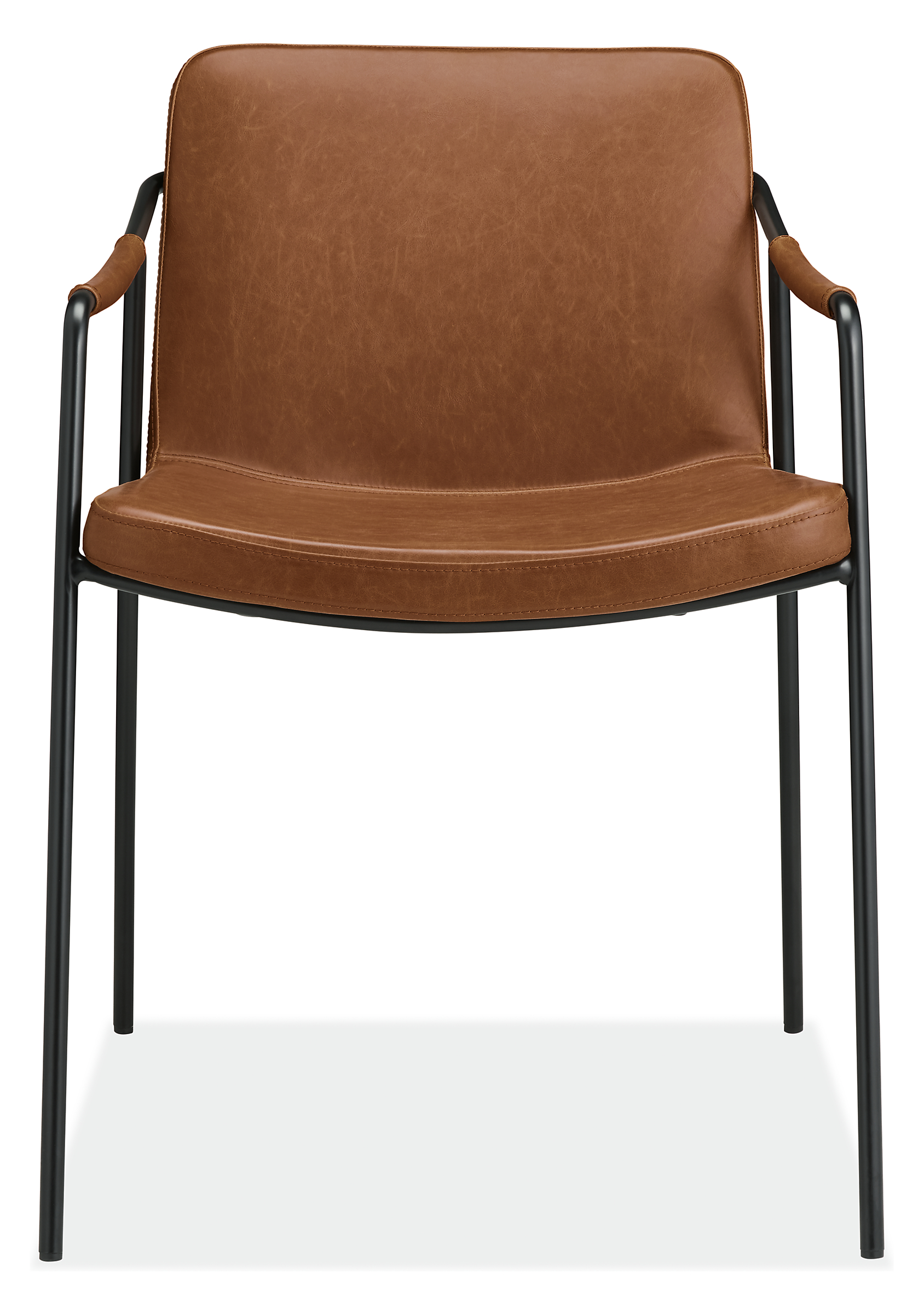 Front view of Mazie Chair in Synthetic Leather Brown.