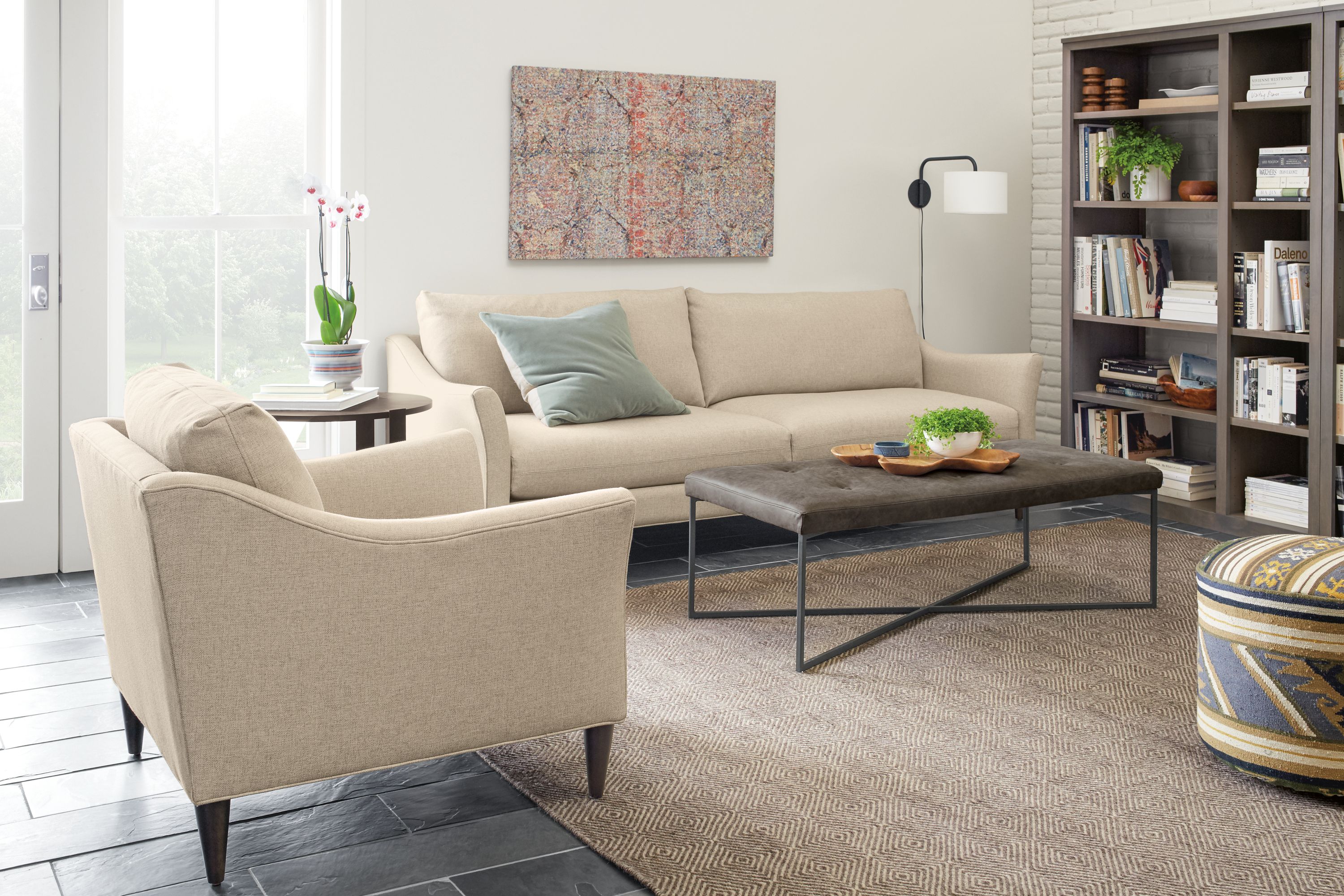 Detail of Merriam 90-inch sofa.