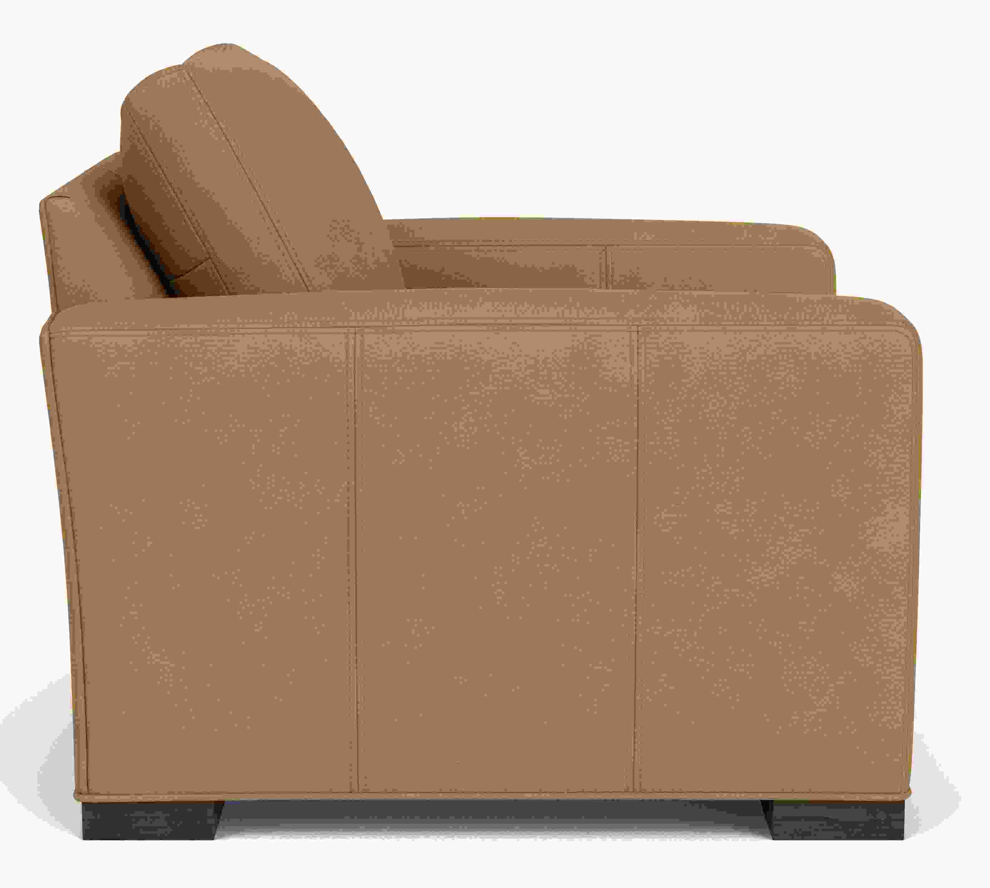 Front view of Metro Chair in Laino camel leather.