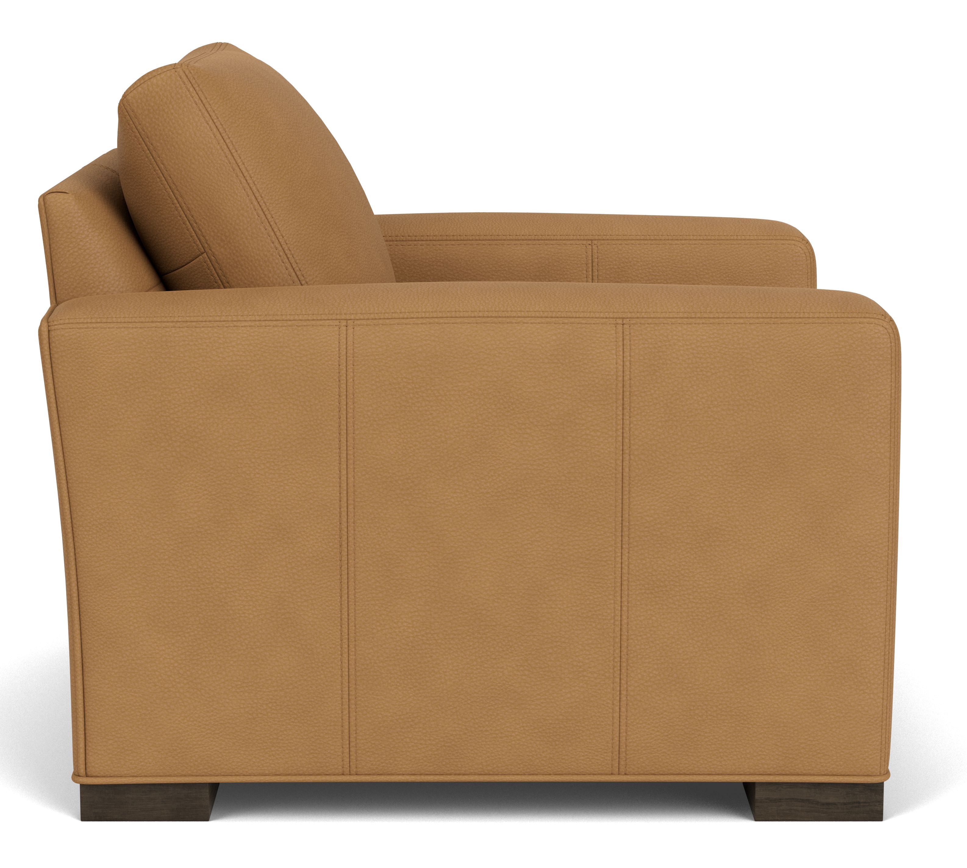 Front view of Metro Chair in Laino camel leather.