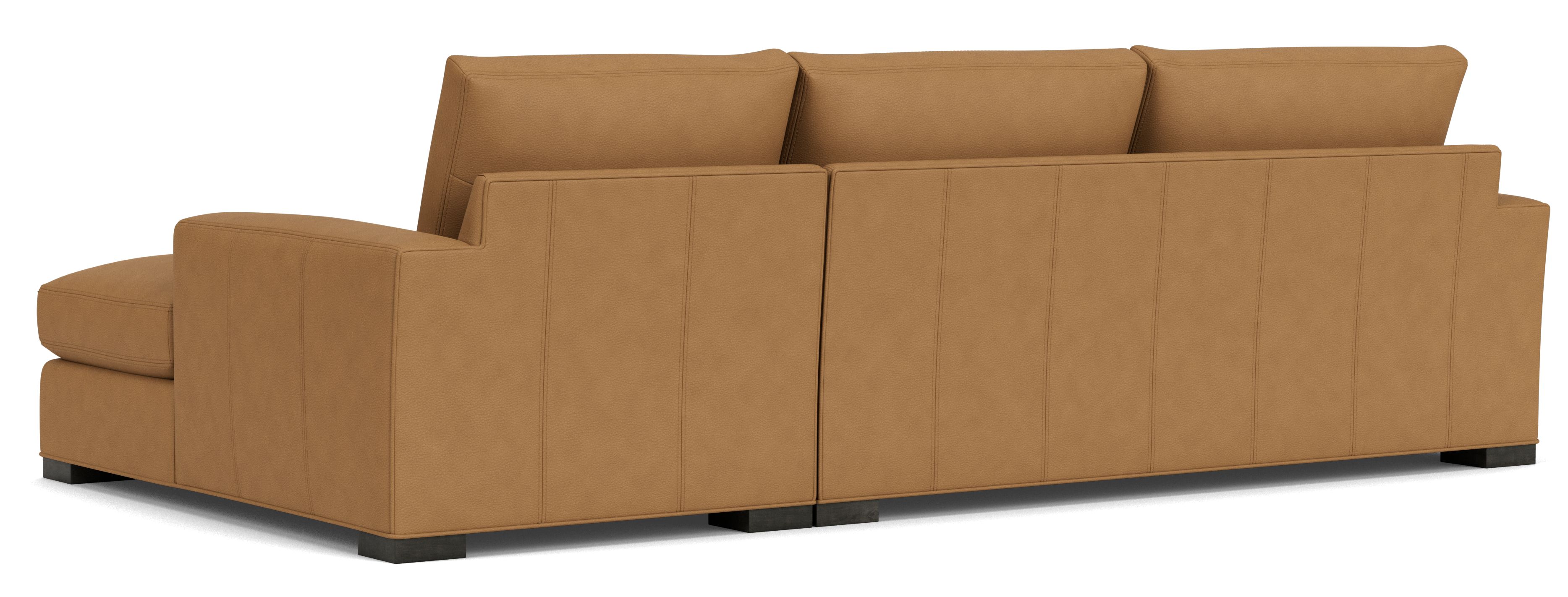 Back view of Metro 112" Sofa with Right-Arm Chaise in Leather