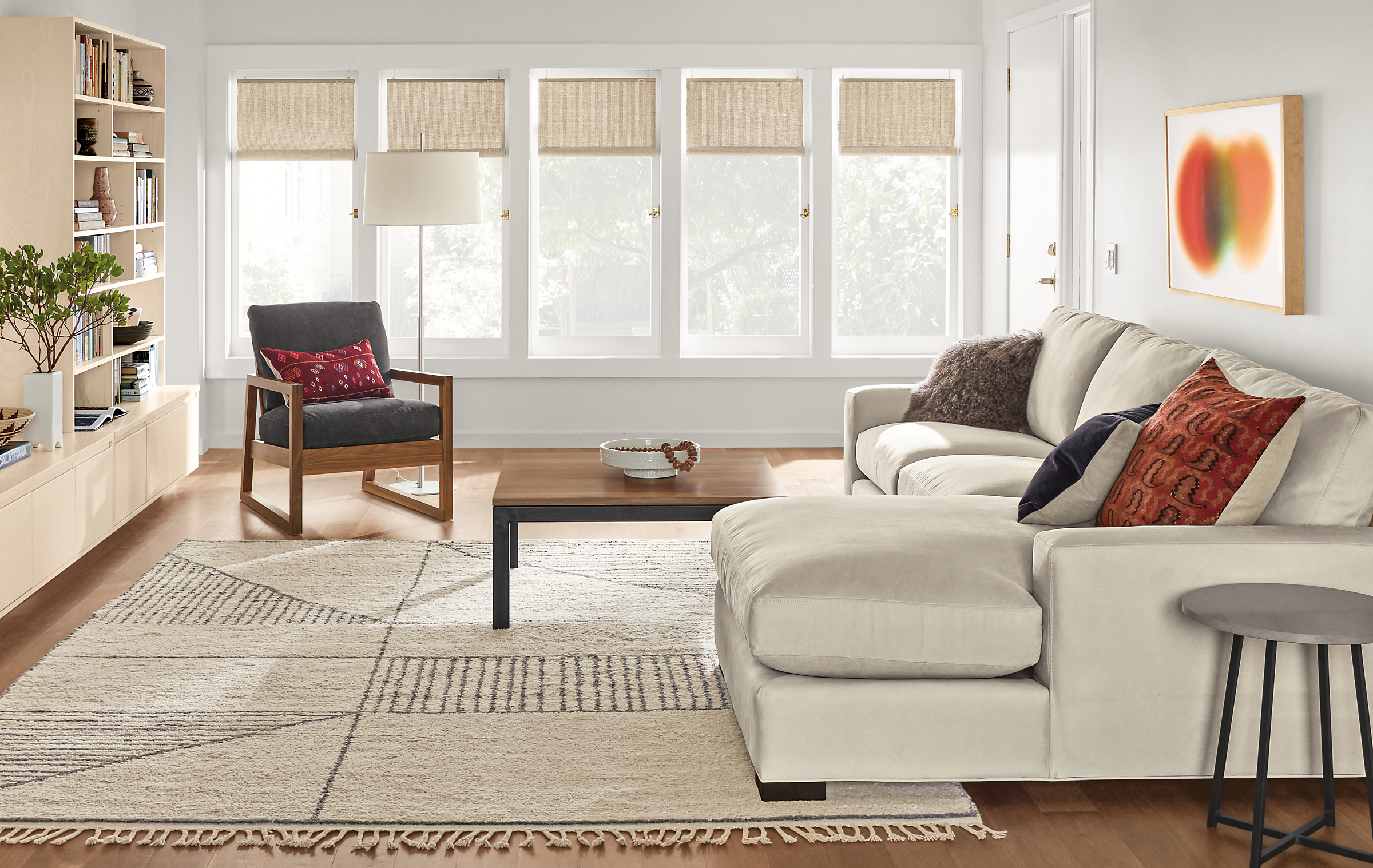 Living room with Metro sofa in desmond artic.