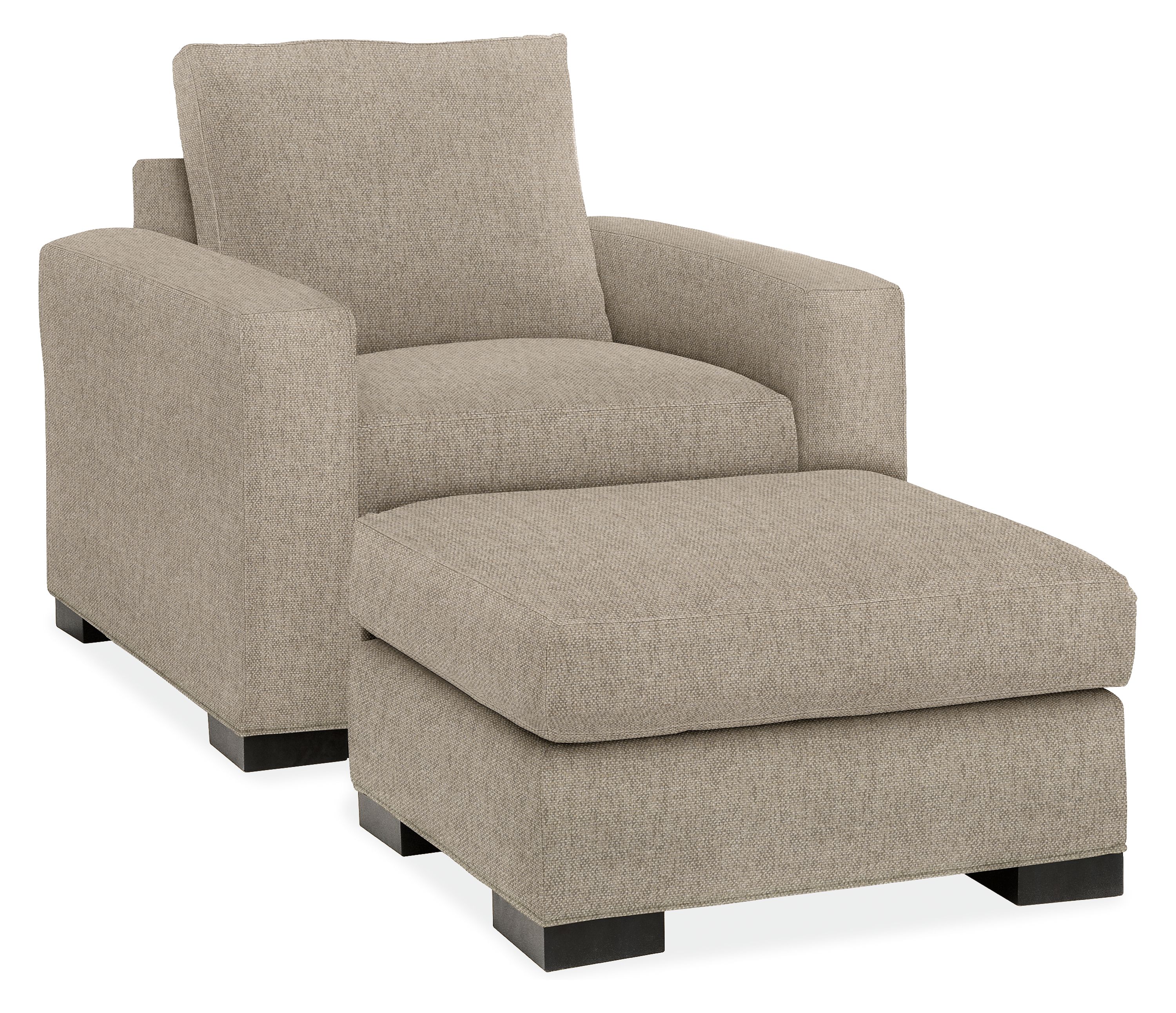 Metro Chair and Ottoman in Tatum Grey.