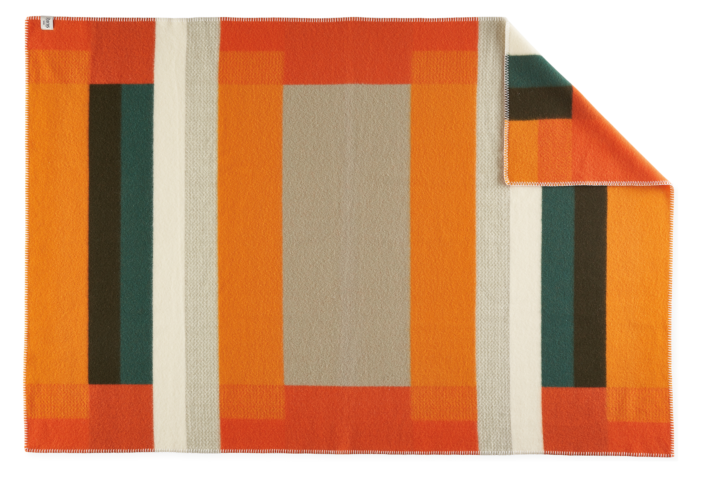 Open detail of Mikkel Throw Blanket in Orange.