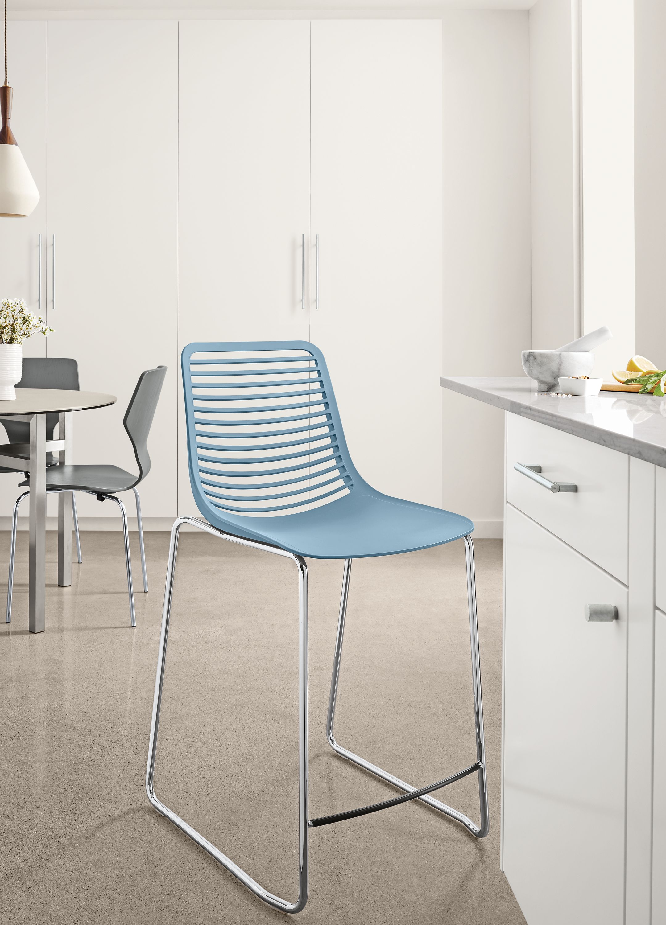 Detail of Mini counter stool.
