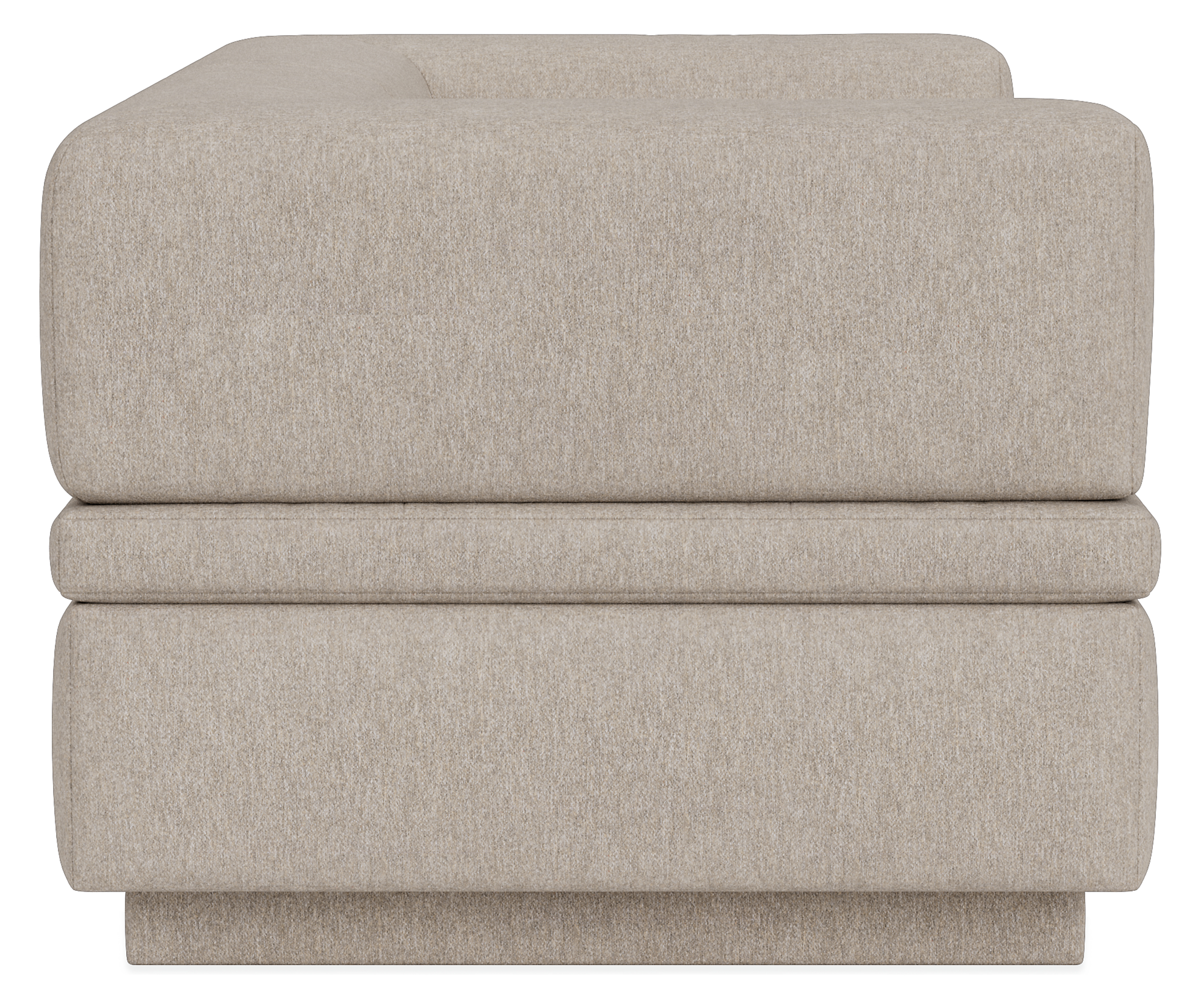 Side view of Miranda 76-inches Daybed with Sofa Cushions in Elin Fabric.