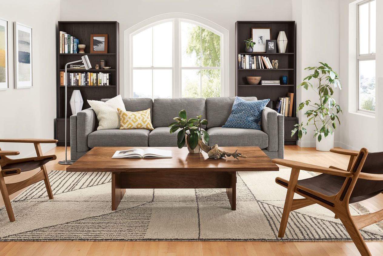 matching wood living room