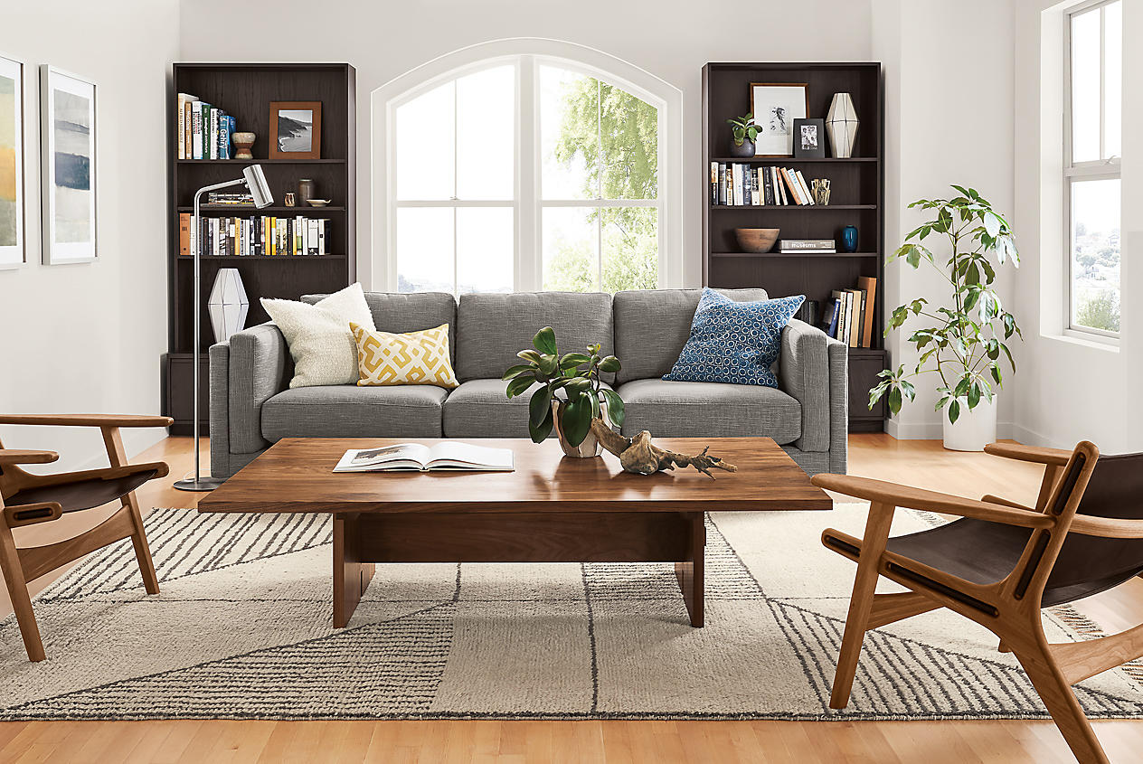 mixed woods in living room