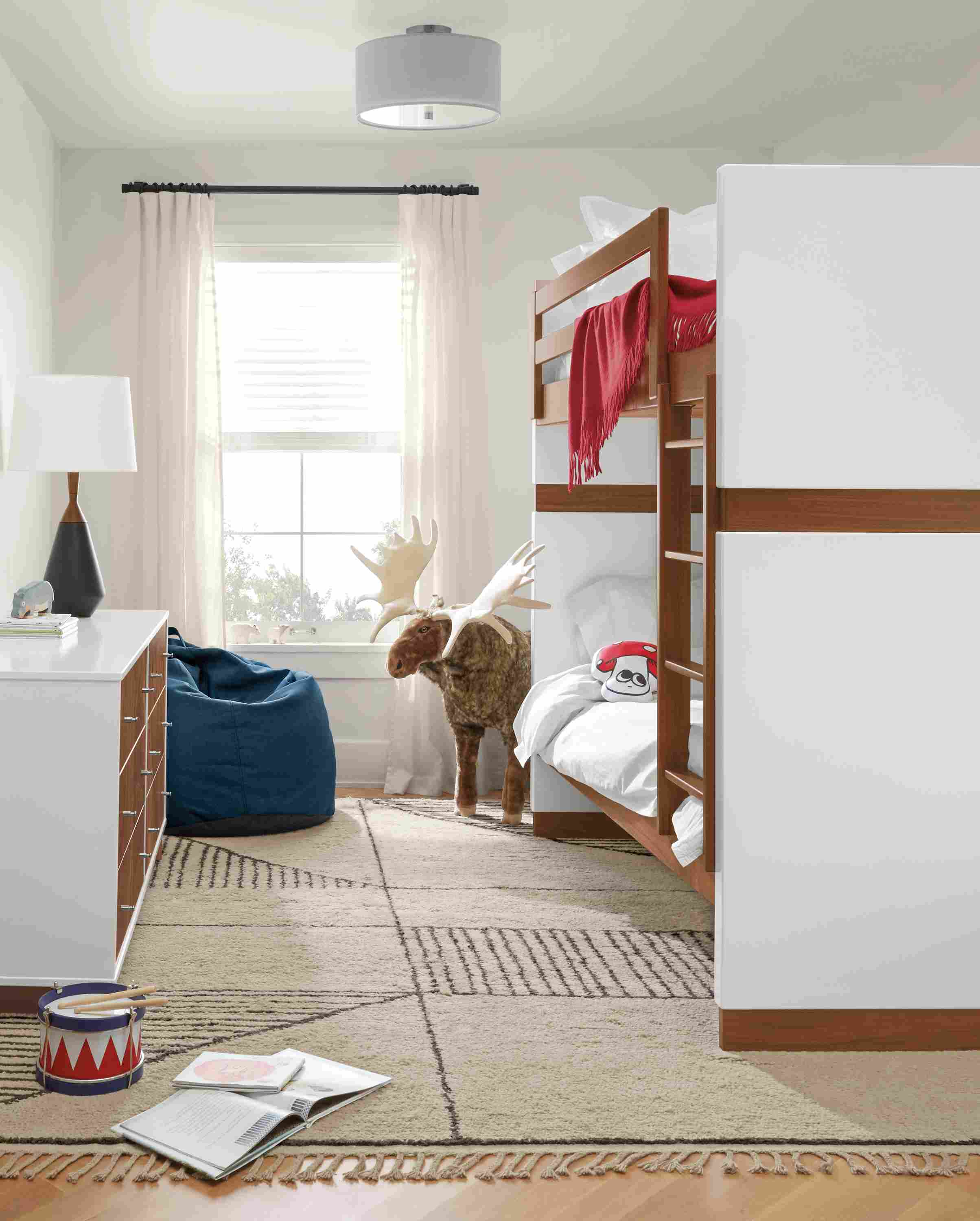 Detail of Moda twin over twin bunk bed.