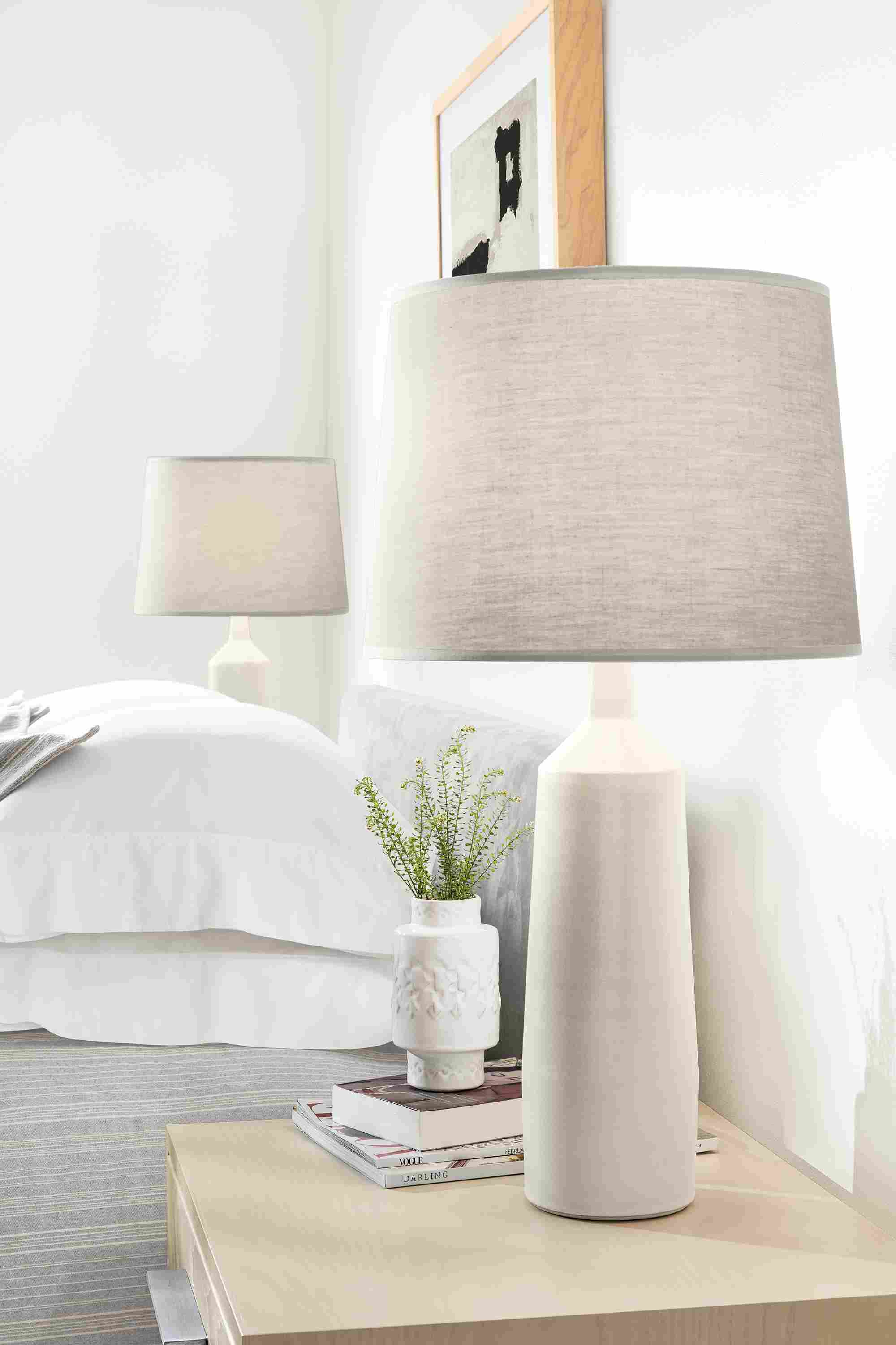 Detail of two Monarch table lamps.