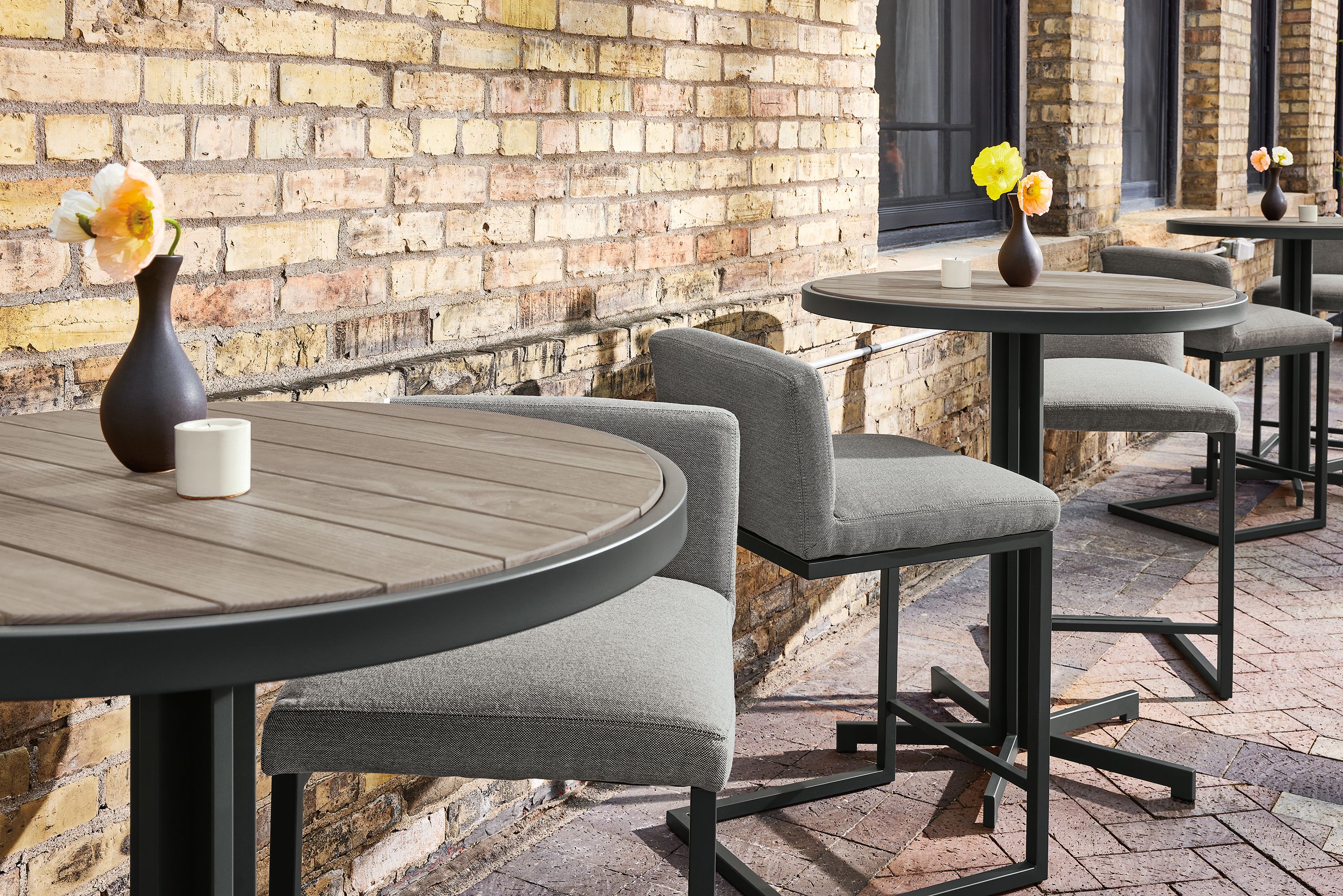 Graphite frame - Over about one year, the wood will age to the silver-grey color shown.