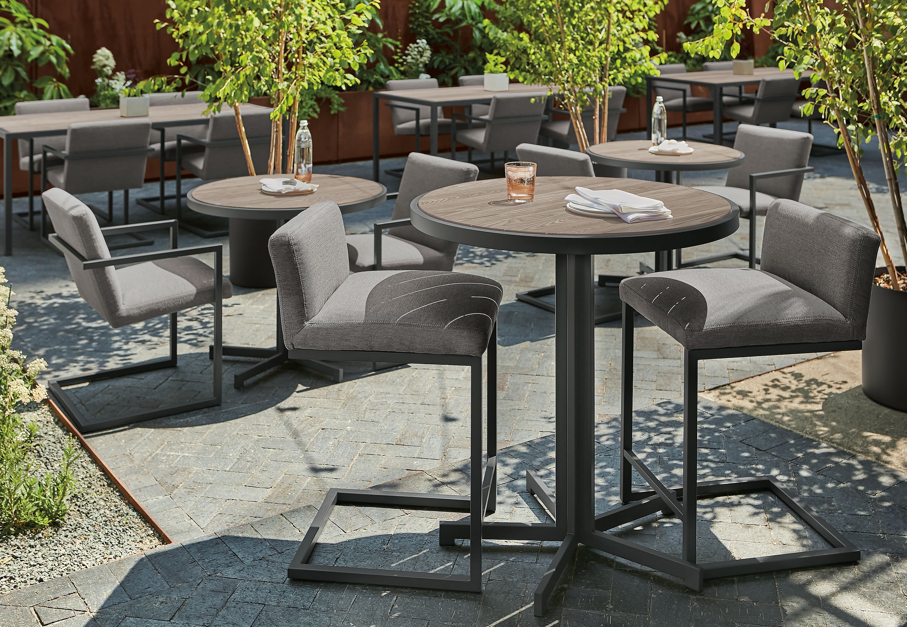 Graphite frame - Over about one year, the wood will age to the silver-grey color shown.